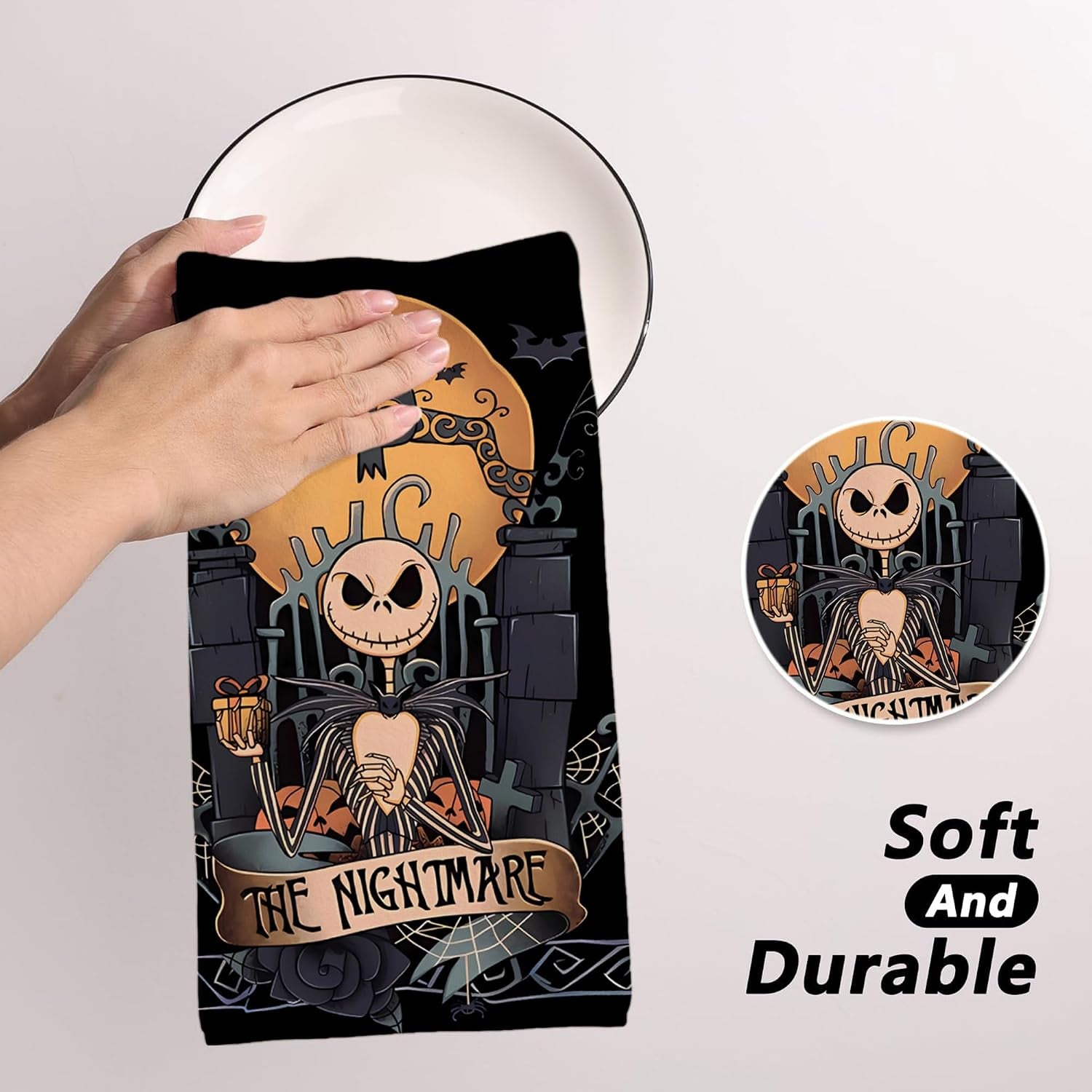 Halloween Kitchen Towels Dish Towels Gothic Decor Day of the Dead Halloween Decorations for Home Party