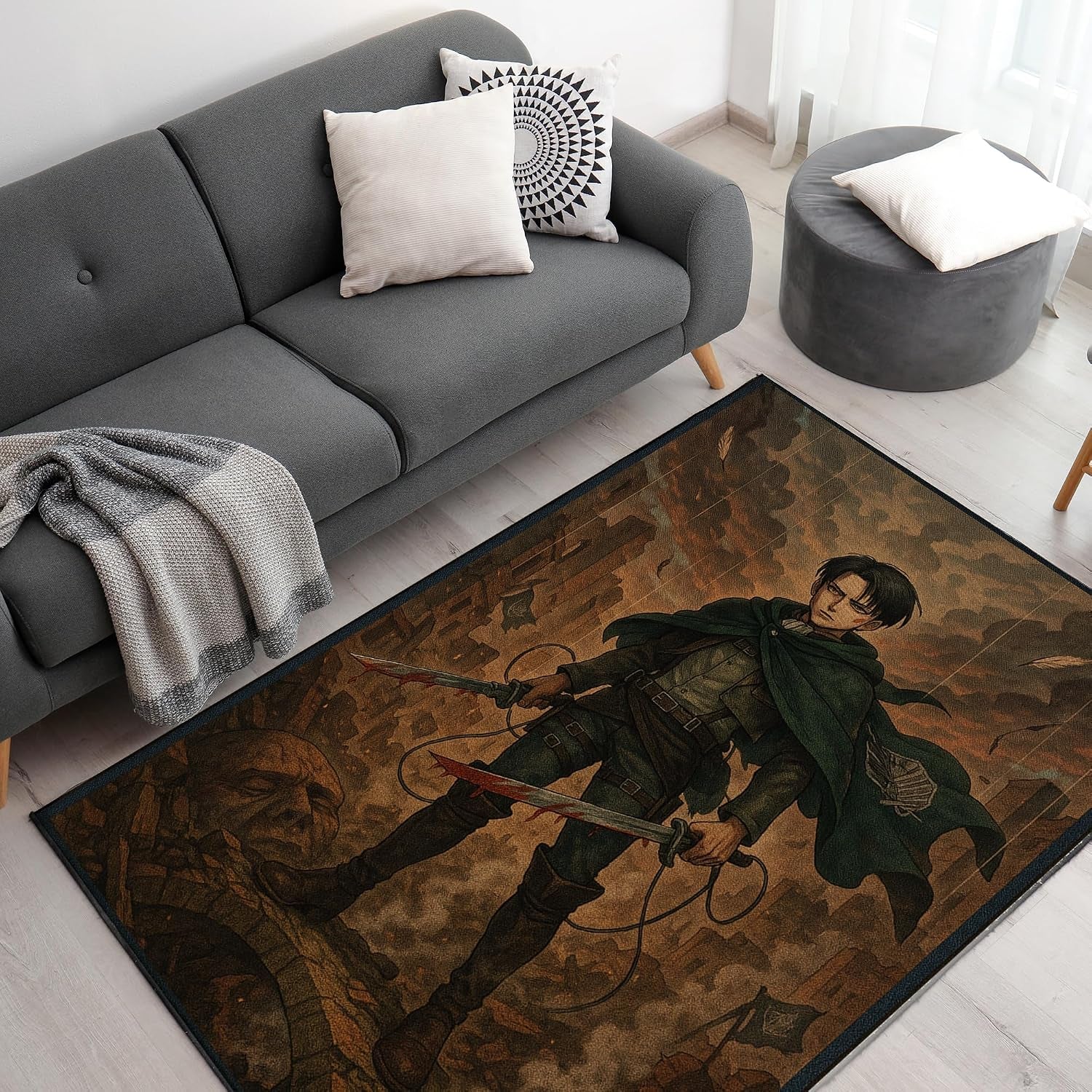 Custom Rugs for Gamer Room (62X40Inch)| Playroom Carpets Inspired by Games & Anime Decor for Gamers | Gamer Room Decor for Kids Teen Anti-Slip Gaming Mats