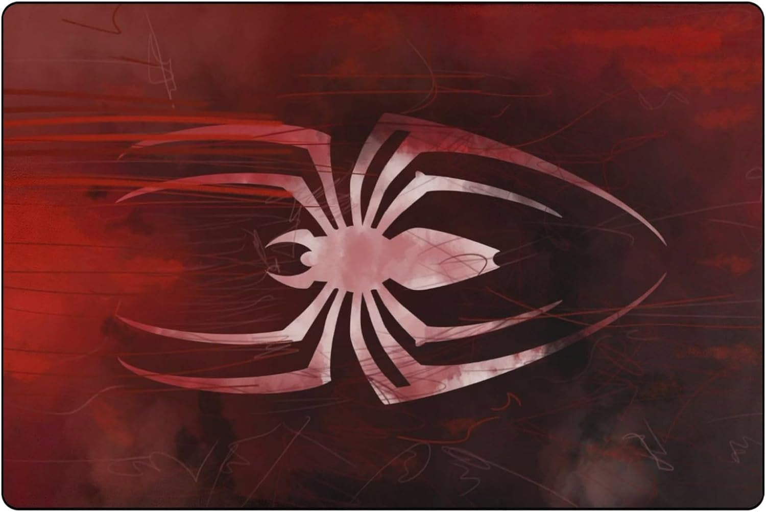 Red Spider Area Rug White Spider Symbol Carpet Modern Graphic Hallway Popular Rug Unique Home Decor Floor Mat for Kids Room Living Room Bedroom Playroom Rugs 2' X 3'