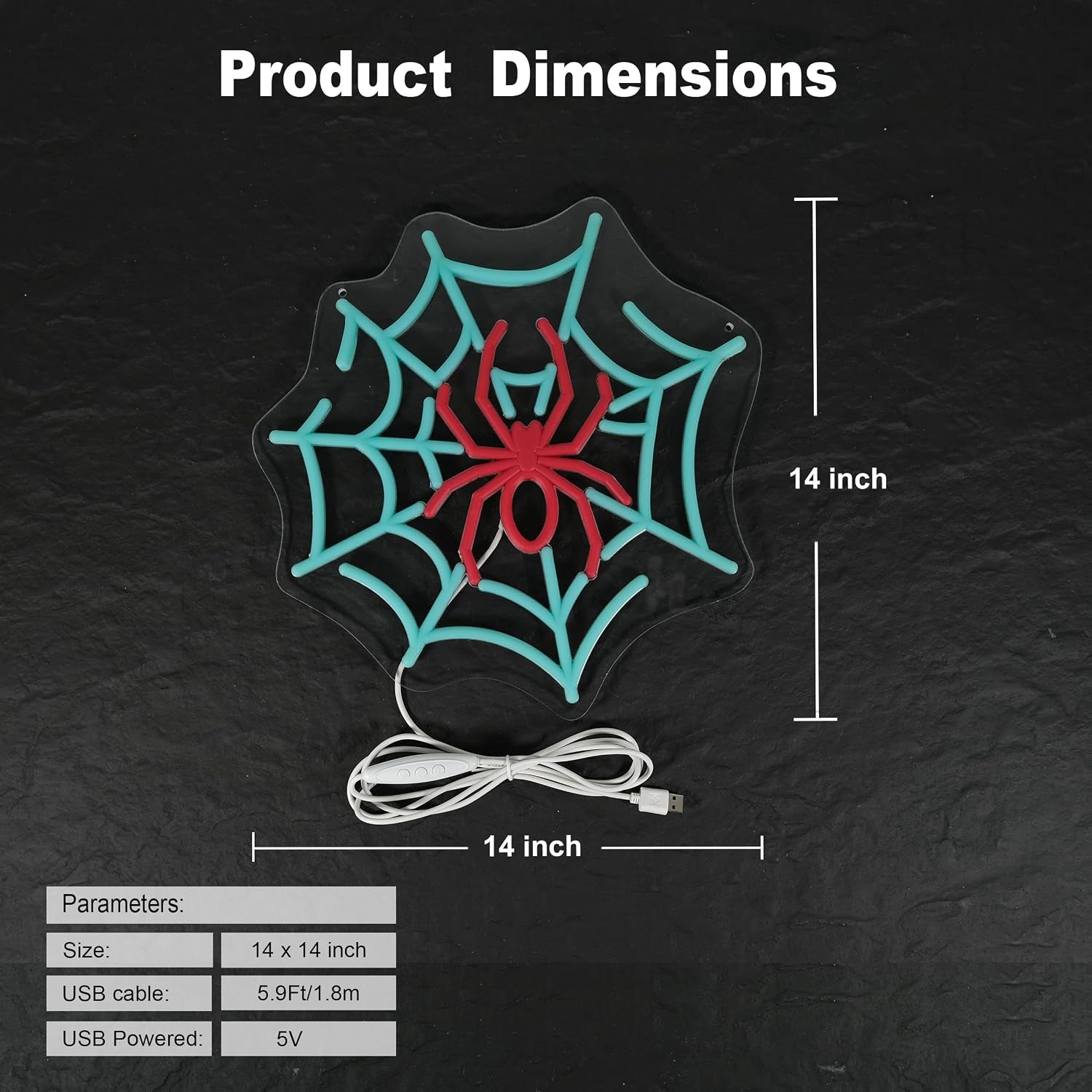 14X14 Inch Spider Neon Sign Art Wall Lights for Beer Bar Club Bedroom Hotel Pub Cafe Wedding Birthday Party Gifts