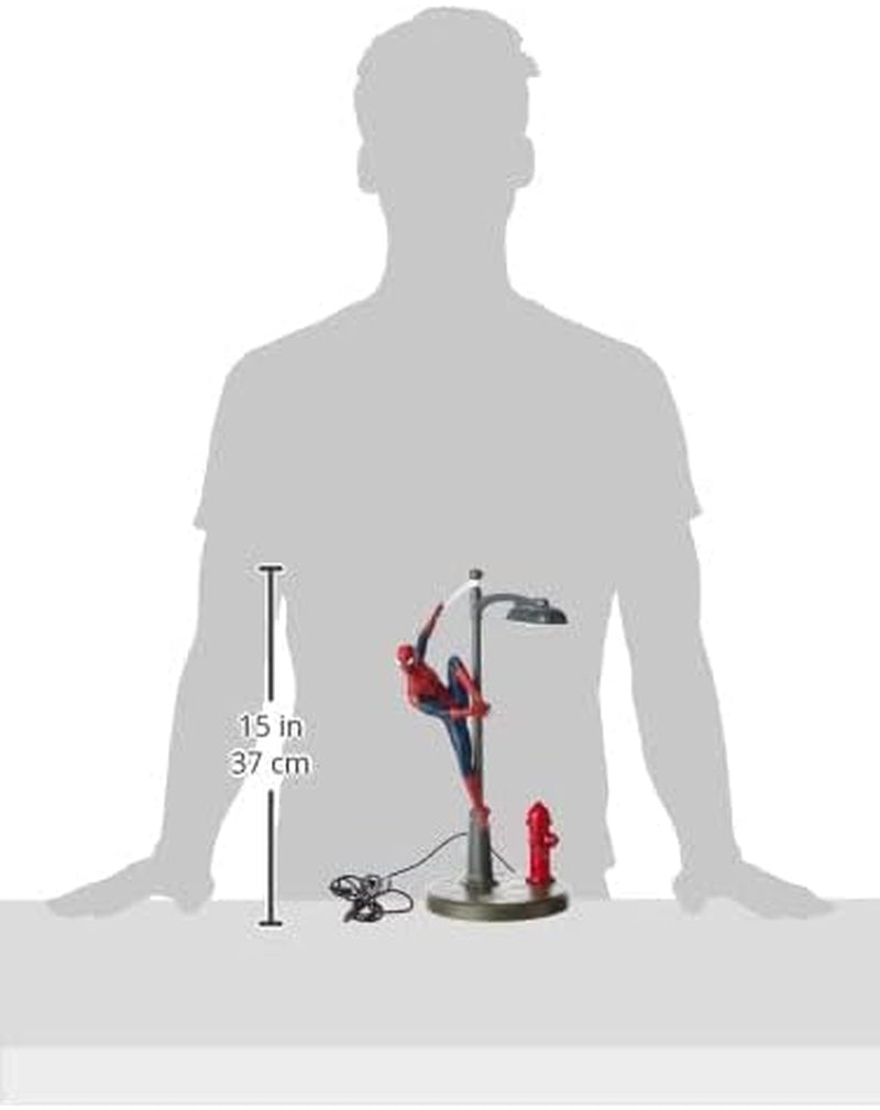 Spiderman Desk Lamp - Officially Licensed Disney Table Light, Marvel Streetlight Spider Man Spotlight, Gift for Multiverse Fans