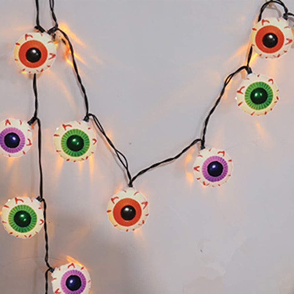 8.5FT 10 LED Outdoor Halloween Skeleton String Lights Plug In, Waterproof | Connectable, Hanging Multicolor Halloween Skull Lights UL Listed for Indoor Backyard, Patio, Porch, Party Decor, Black Wire