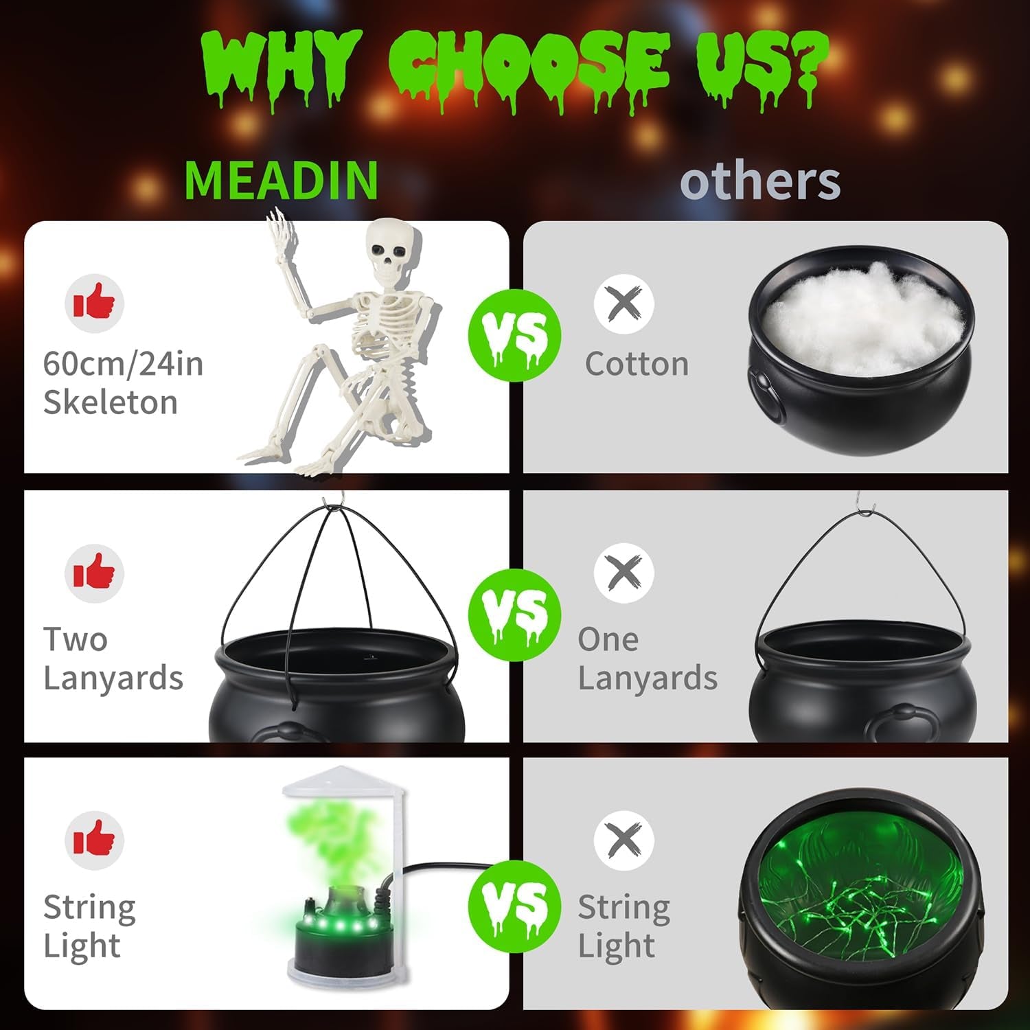Halloween Decorations Outdoor Witch Cauldron Tripod with Fog Maker & Skull | 52-Inch Tall Display, Green Light Mist Effect, Large Cauldron & Skeleton, Stable Setup for Porch Yard Lawn Halloween Scenes