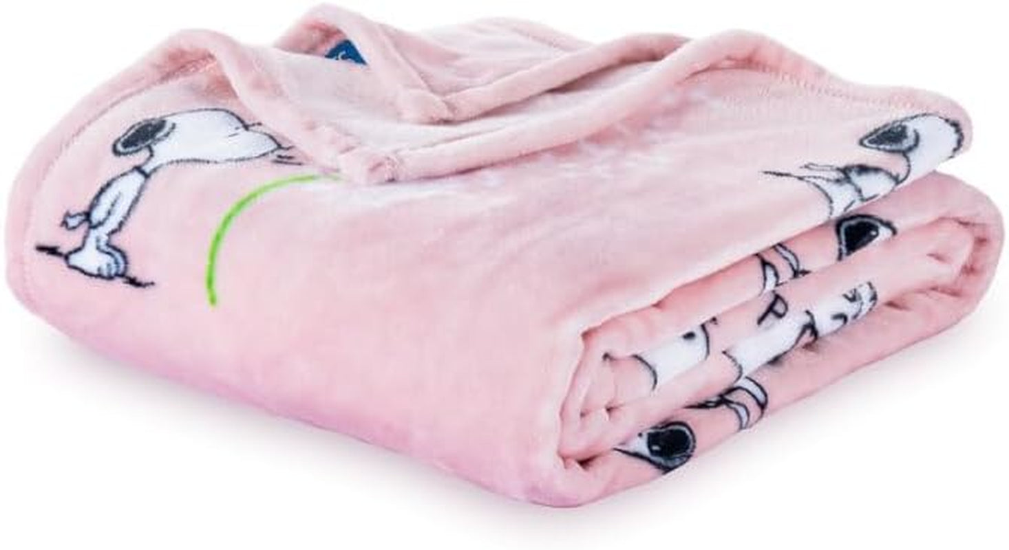 Peanuts® Velvetloft® Cute Character Snoopy Plush Throw Blanket,Snoopy and Woodstock Fall Birds & Leafs Orange,Throw 55 in X 70 in (Official Peanuts® Product)