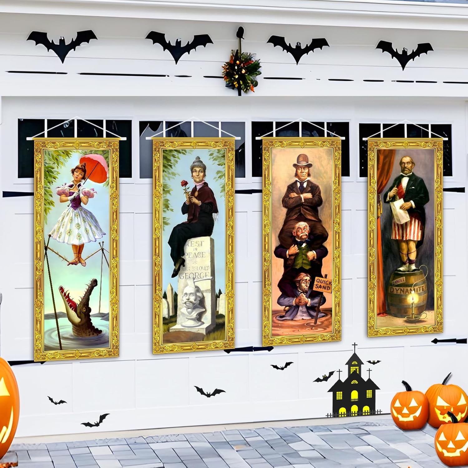 Spookify Your Space with Our 4 PCS Haunted Mansion Stretching Portraits! Perfect for Halloween Vibes 🎃👻 #HalloweenDecor #SpookySeason