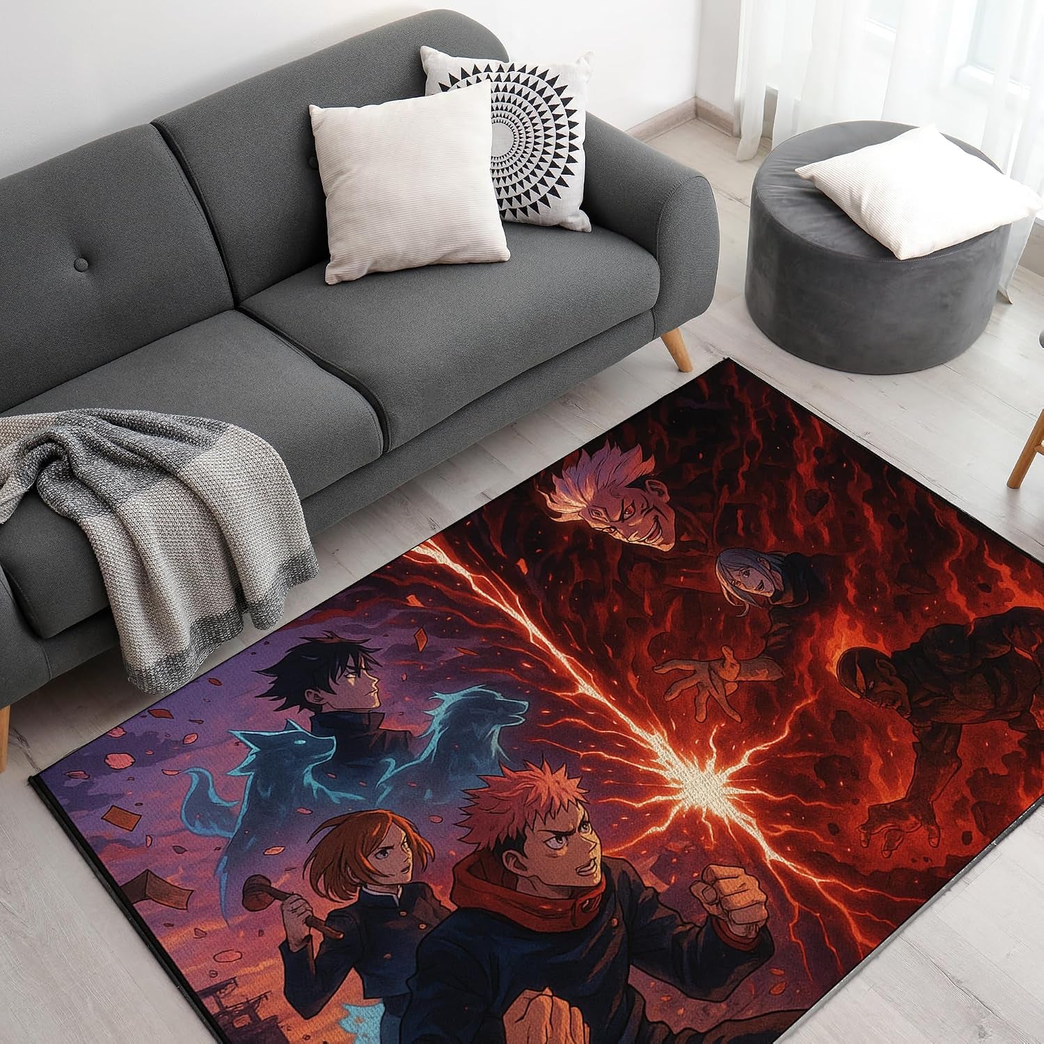 Custom Rugs for Gamer Room (62X40Inch)| Playroom Carpets Inspired by Games & Anime Decor for Gamers | Gamer Room Decor for Kids Teen Anti-Slip Gaming Mats