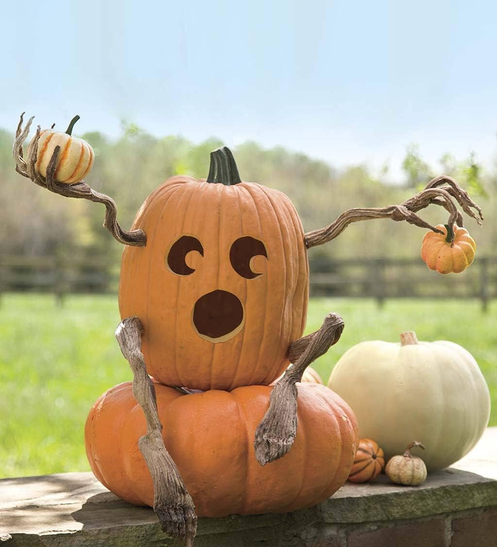 Set of 4 Bendable Pumpkin Arms and Legs | Twisting Vines for Halloween Pumpkin Carving DIY Crafts for Kids | Includes 2 Arms and 2 Legs | Outdoor & Indoor Halloween Decorations