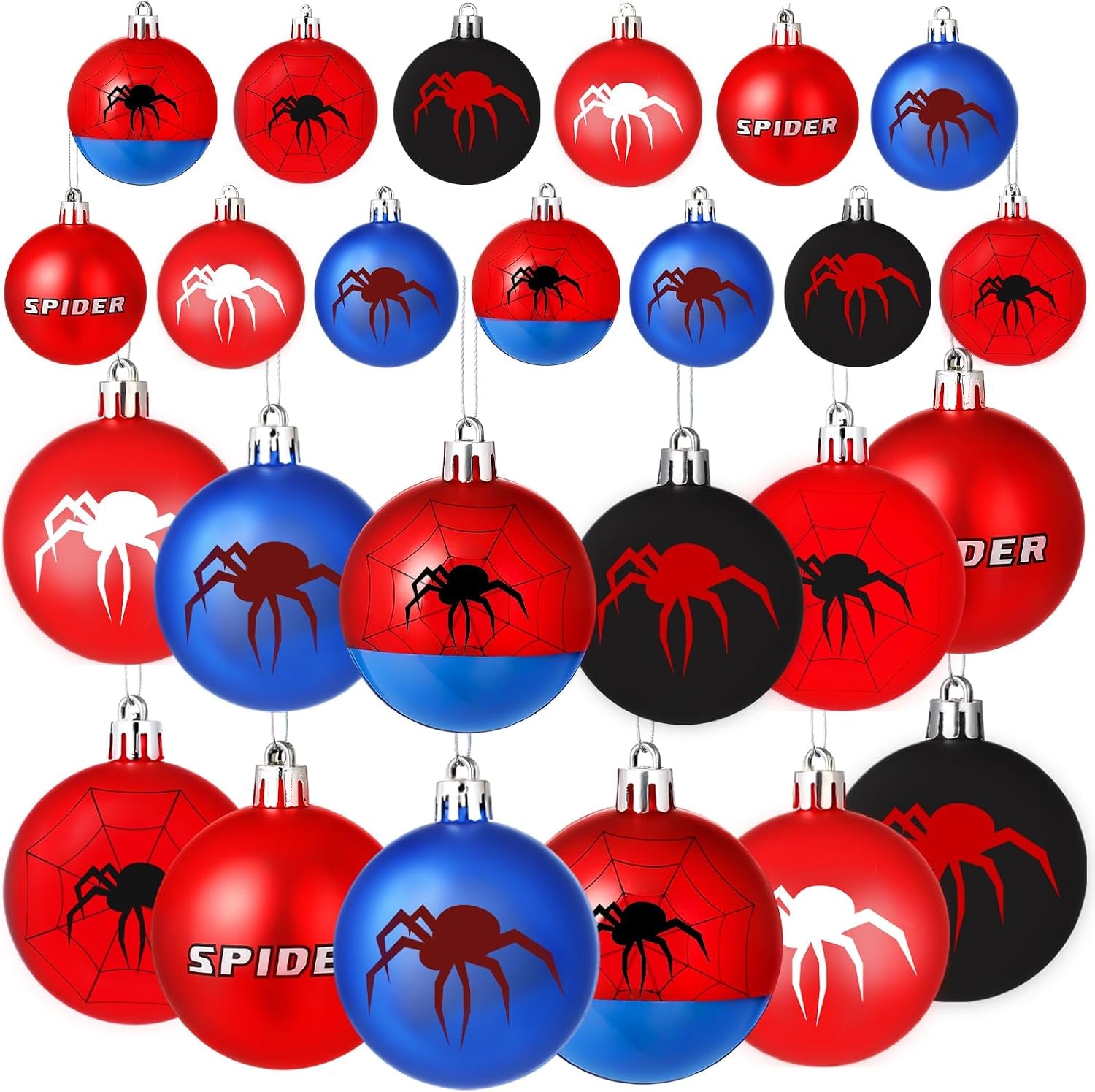 12 Pcs Halloween Ball Ornaments 2.36 Inch Black Purple Green Stripe Hanging Ball Ornaments Halloween Tree Decoration for Nightmare Party Christmas Decoration Supplies
