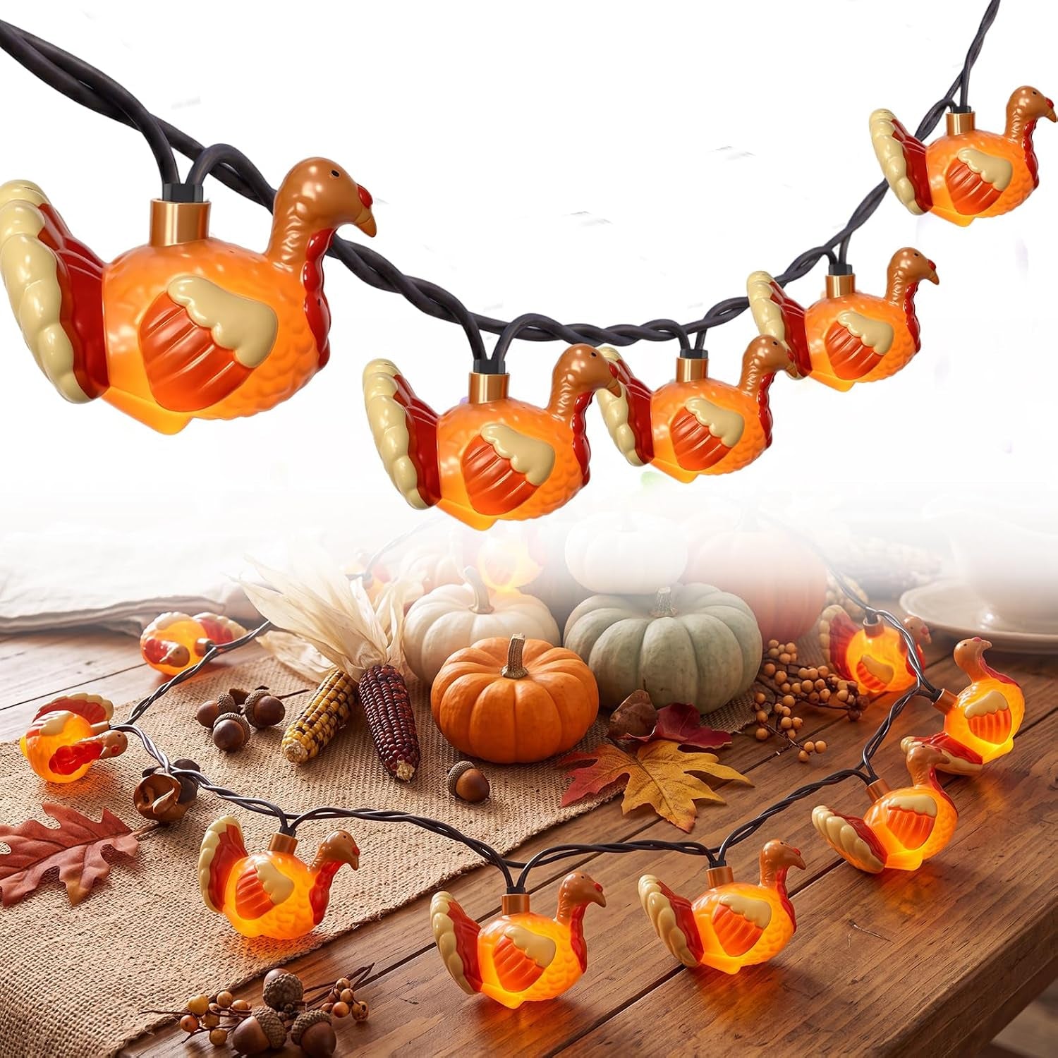 8.5FT 10 LED Outdoor Halloween Skeleton String Lights Plug In, Waterproof | Connectable, Hanging Multicolor Halloween Skull Lights UL Listed for Indoor Backyard, Patio, Porch, Party Decor, Black Wire