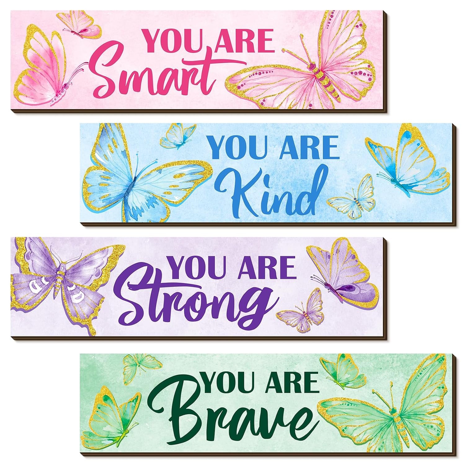 4 Pcs Spider Room Decor Bedroom Boys Wall Decor Inspirational Wall Decoration Wooden Art Prints for Boys Kids Children Home Indoor Decoration Toddler Room Sign Birthday Gifts