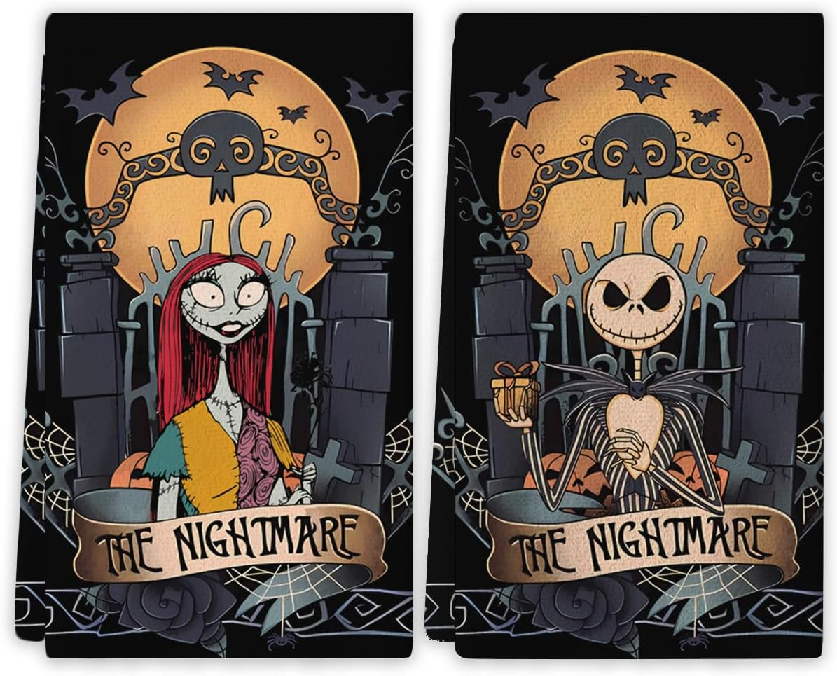 Halloween Kitchen Towels Dish Towels Gothic Decor Day of the Dead Halloween Decorations for Home Party