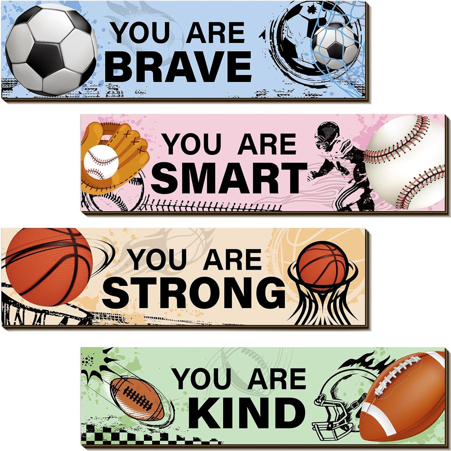 4 Pcs Spider Room Decor Bedroom Boys Wall Decor Inspirational Wall Decoration Wooden Art Prints for Boys Kids Children Home Indoor Decoration Toddler Room Sign Birthday Gifts