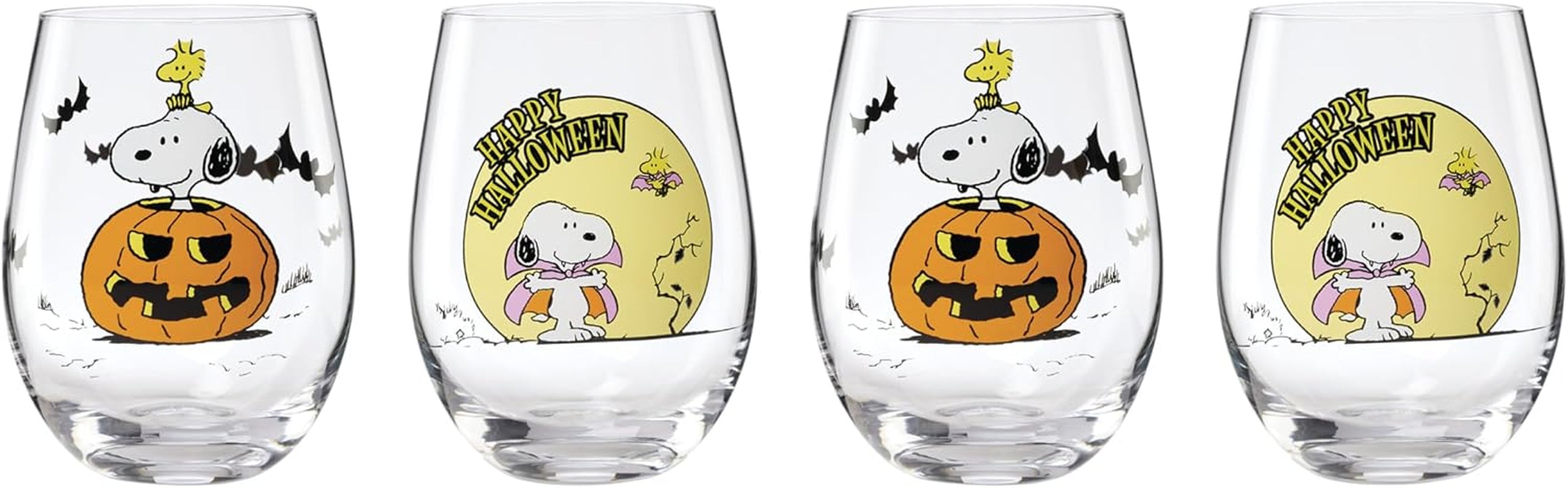 Great Pumpkin Halloween Accent Plates, Appetizer Plate Set for 4 | Porcelain, Hand Wash Recommended | Also Great as a Halloween Dessert Plate for Salad or Bread, Salad Plates