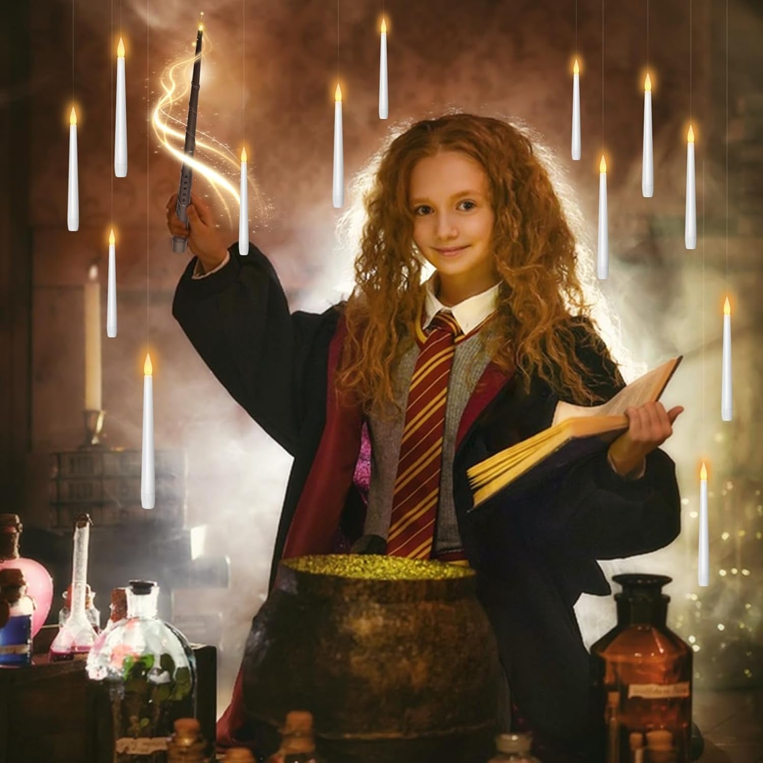 Light Up Your Halloween with 12 Magic Flameless Floating Candles! 🎃✨ Remote-Controlled & Flickering for Spooky Vibes! Perfect Gift Idea! 🕯️💖