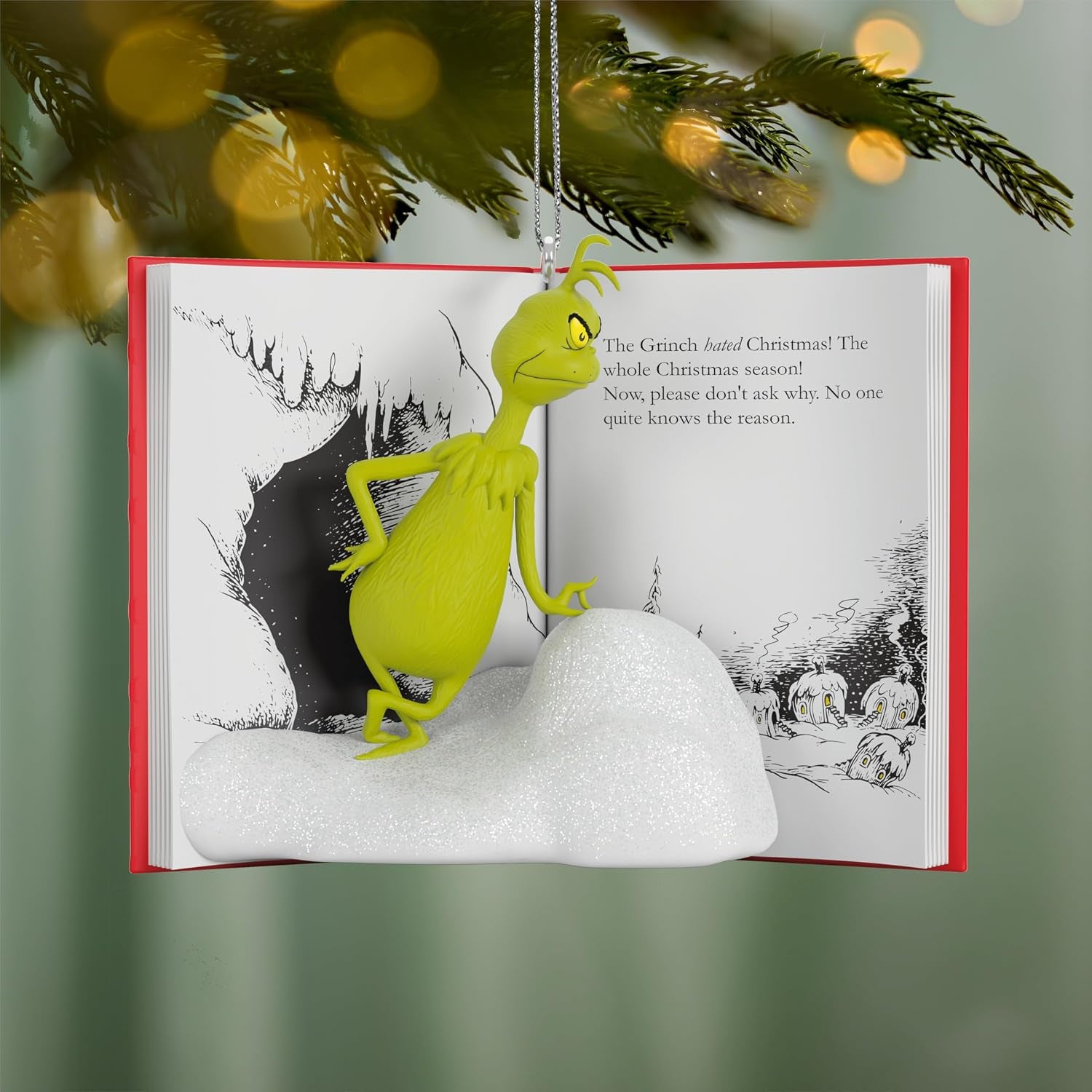 Dr. Seuss Christmas Ornament (A Sour, Grinchy Frown)