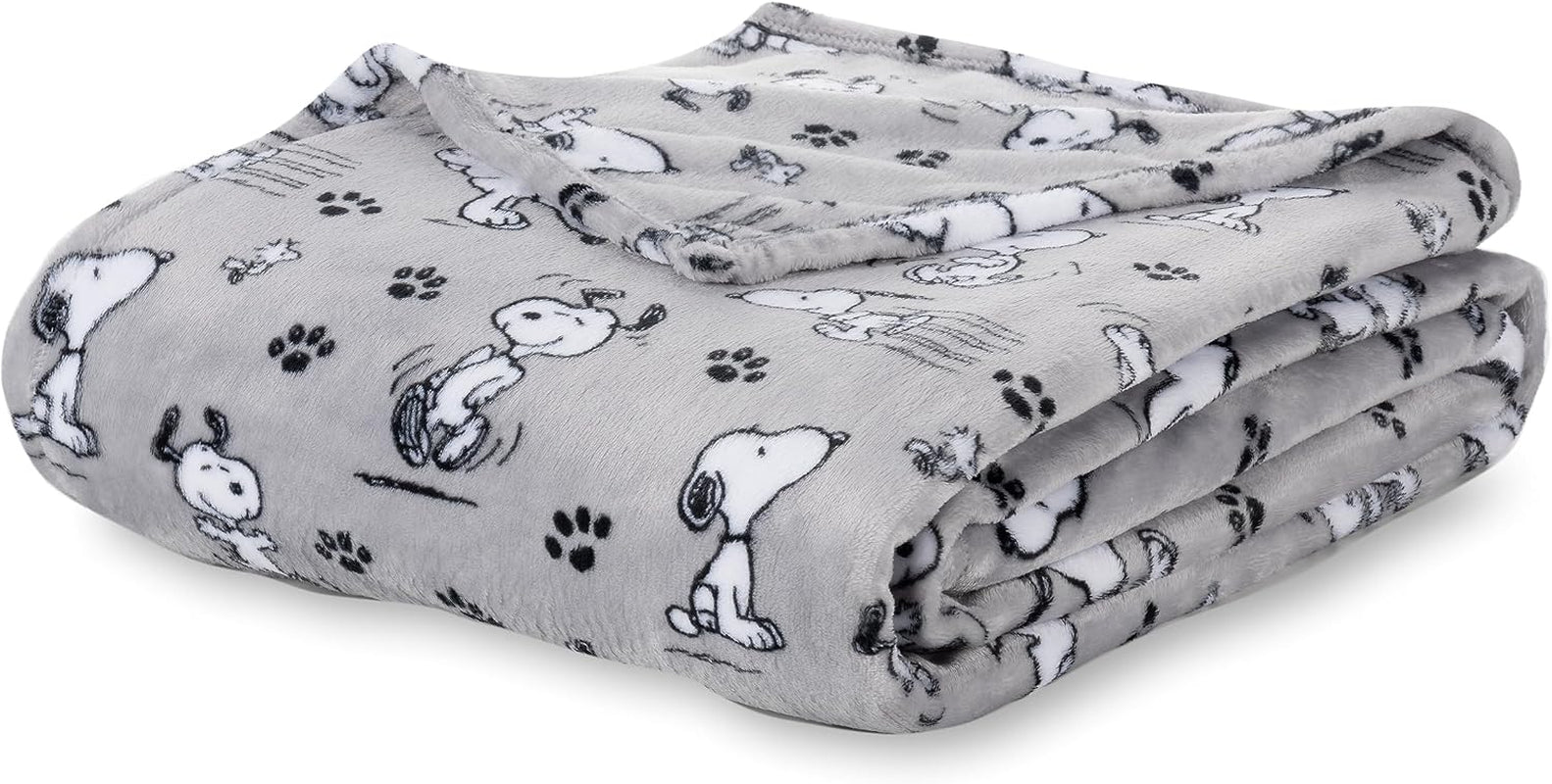 Peanuts® Velvetloft® Cute Character Snoopy Plush Throw Blanket,Snoopy and Woodstock Fall Birds & Leafs Orange,Throw 55 in X 70 in (Official Peanuts® Product)