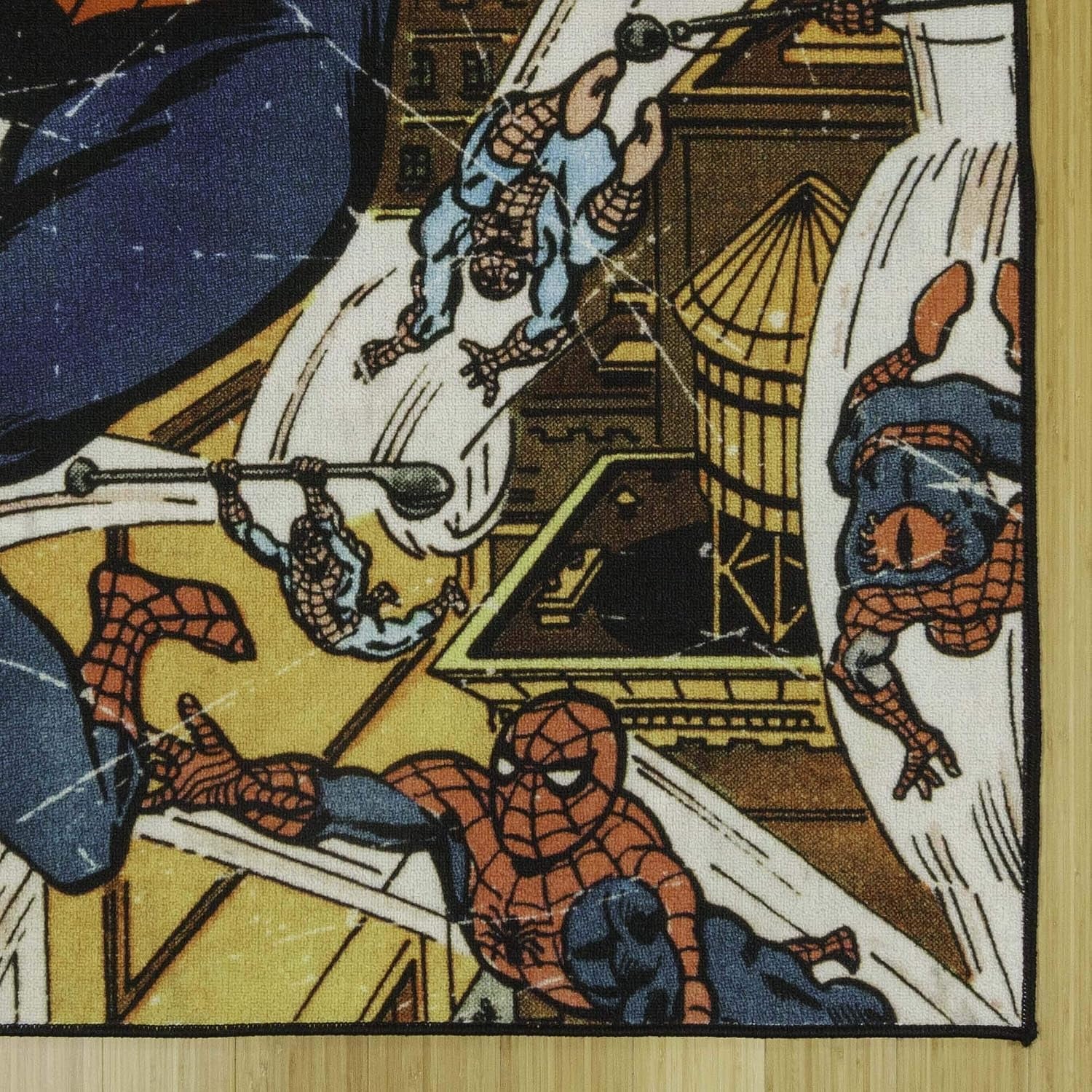 Marvel Spiderman Indoor Area Rug - 4X6 Large, Non-Slip, Ideal for Children in Bedroom, Game Room, Classroom, Nursery or Play Area - Retro Comic Superhero, Multi, 47327