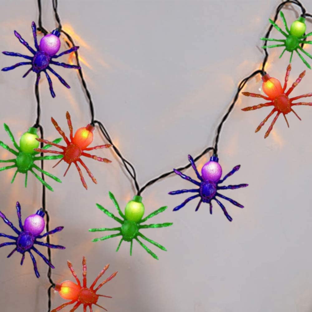 8.5FT 10 LED Outdoor Halloween Skeleton String Lights Plug In, Waterproof | Connectable, Hanging Multicolor Halloween Skull Lights UL Listed for Indoor Backyard, Patio, Porch, Party Decor, Black Wire
