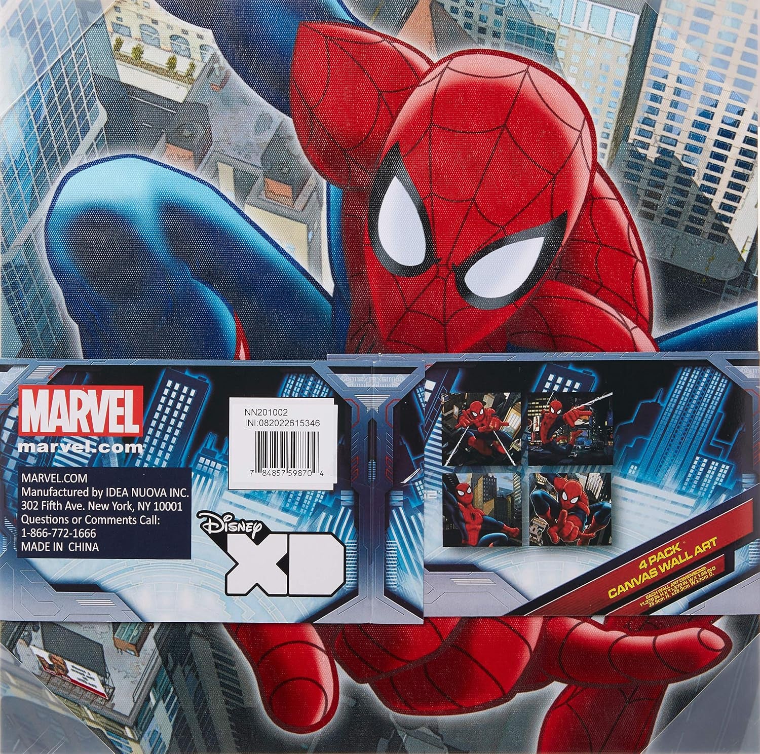 Transform Your Space with the Marvel Spider-Man 4-Piece Colorful Canvas Wall Art Set