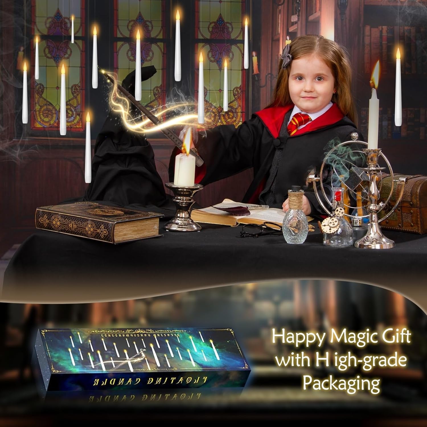 Light Up Your Halloween with 12 Magic Flameless Floating Candles! 🎃✨ Remote-Controlled & Flickering for Spooky Vibes! Perfect Gift Idea! 🕯️💖