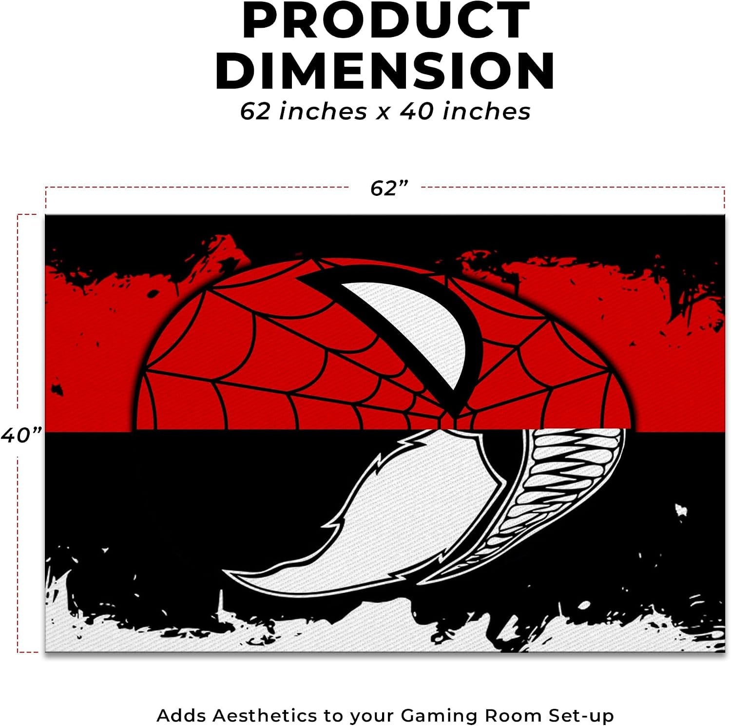 Custom Rugs for Gamer Room (62X40Inch)| Playroom Carpets Inspired by Games & Anime Decor for Gamers | Gamer Room Decor for Kids Teen Anti-Slip Gaming Mats