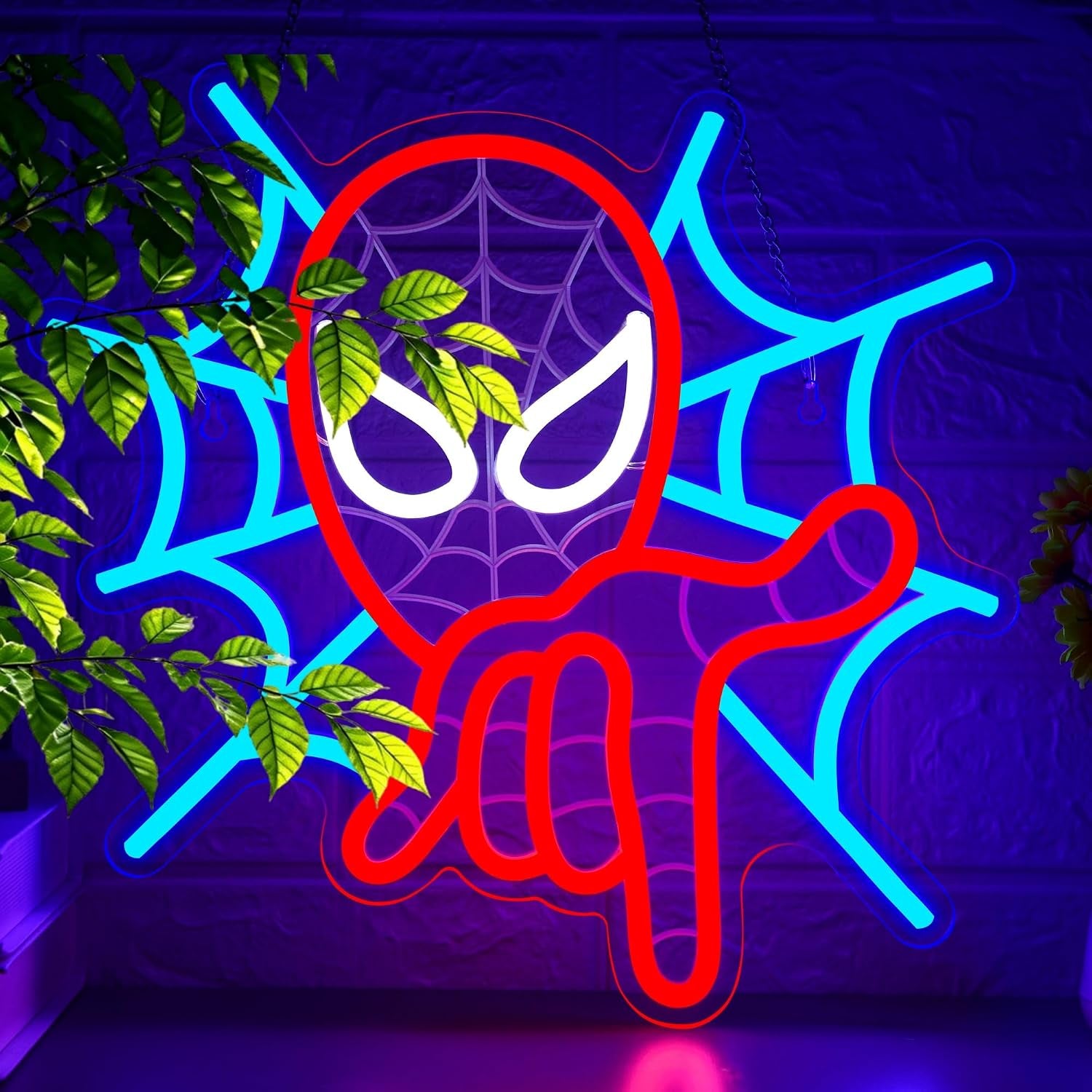 Spider Neon Sign for Wall Decor Anime Led Neon Light for Man Cave | Fans Birthday Cartoon Gifts,5V USB Powered,Gamer Bedroom,Movie Fans Room Decor, Teen Boys,Comic Shop Wall Art,14.1*11.3In