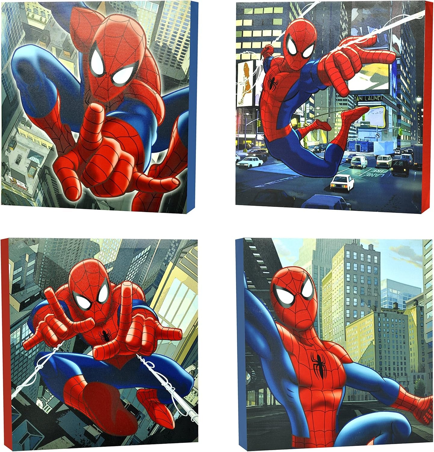 Transform Your Space with the Marvel Spider-Man 4-Piece Colorful Canvas Wall Art Set
