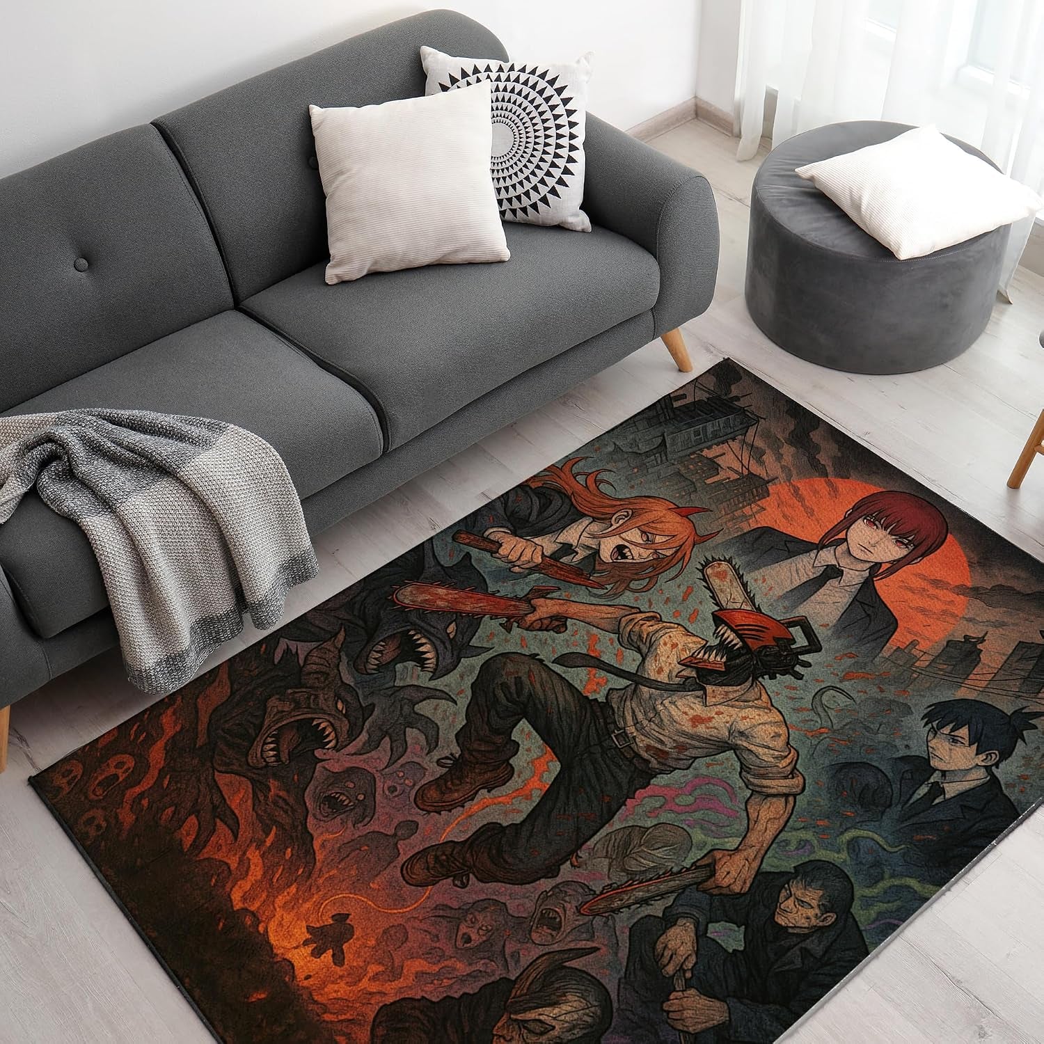 Custom Rugs for Gamer Room (62X40Inch)| Playroom Carpets Inspired by Games & Anime Decor for Gamers | Gamer Room Decor for Kids Teen Anti-Slip Gaming Mats