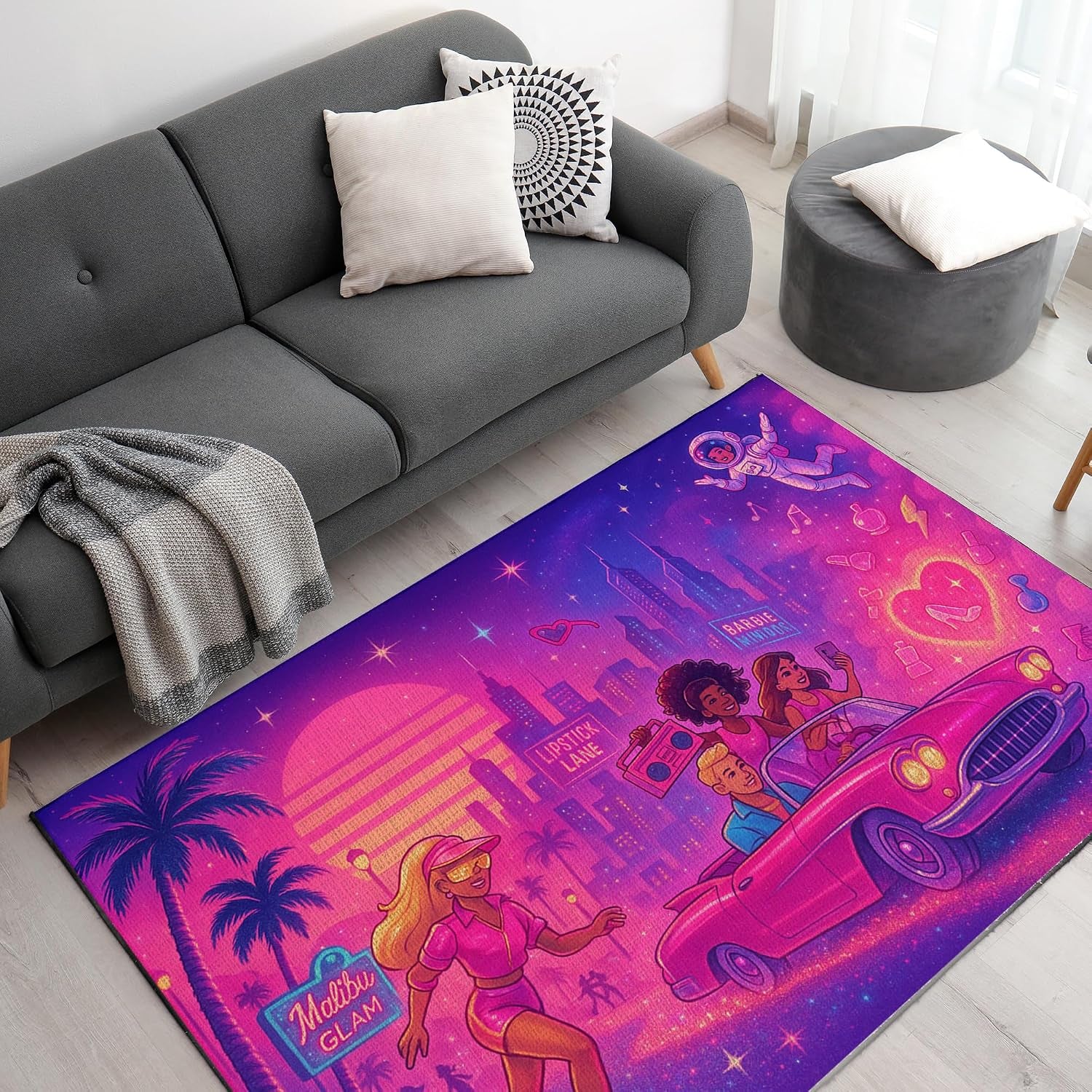 Custom Rugs for Gamer Room (62X40Inch)| Playroom Carpets Inspired by Games & Anime Decor for Gamers | Gamer Room Decor for Kids Teen Anti-Slip Gaming Mats