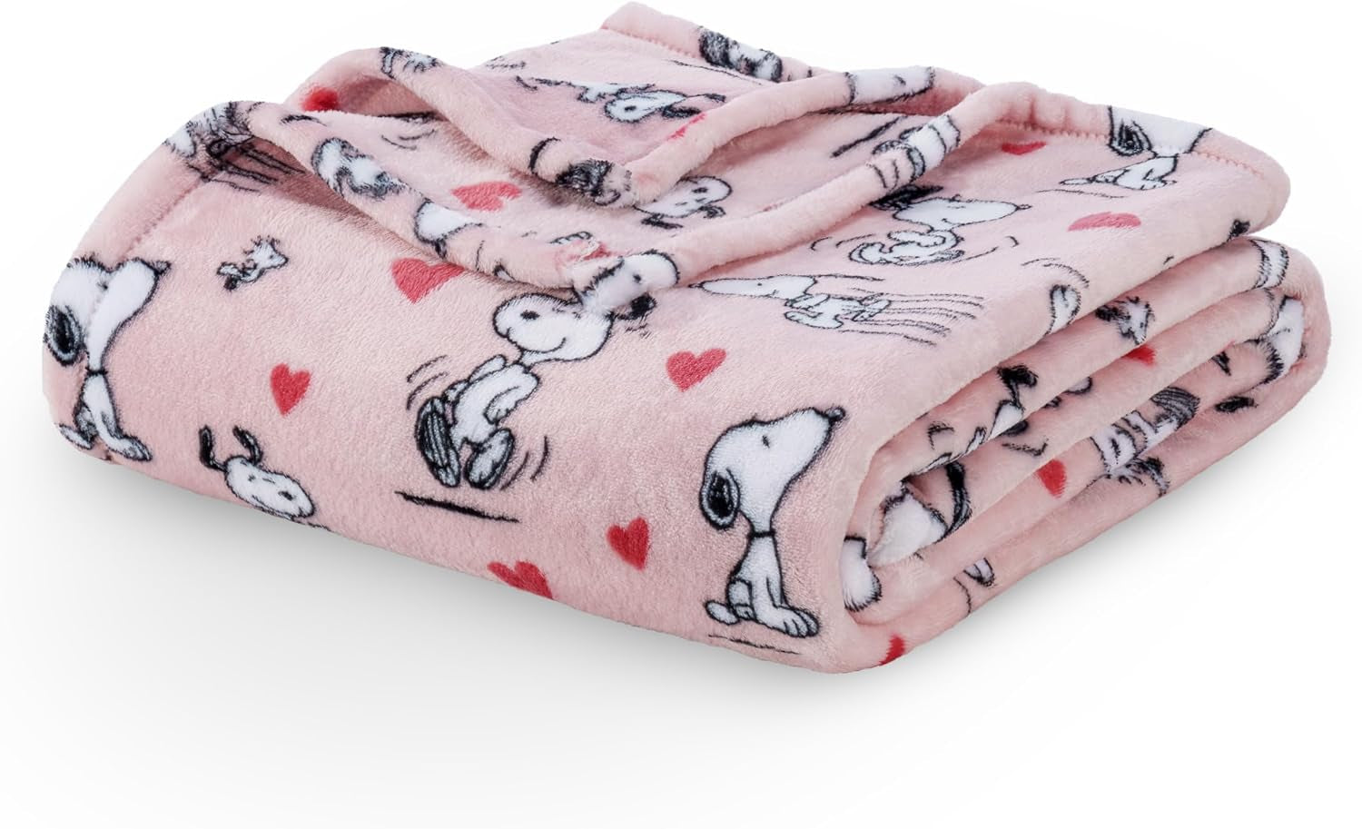 Peanuts® Velvetloft® Cute Character Snoopy Plush Throw Blanket,Snoopy and Woodstock Fall Birds & Leafs Orange,Throw 55 in X 70 in (Official Peanuts® Product)