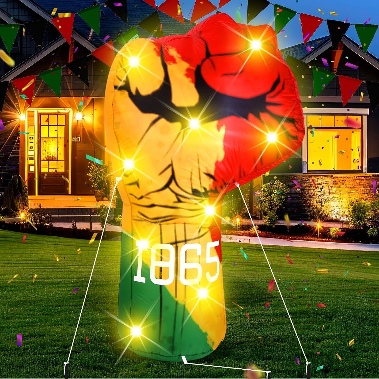 6.4Ft Thanksgiving Inflatable Stacked Pumpkins with LED, Yard Decor | Built-In LED, Thankful Grateful Blessed Design, Weather Resistant, Stakes Tethers Include, Lawn, Garden, Porch, Harvest Decor