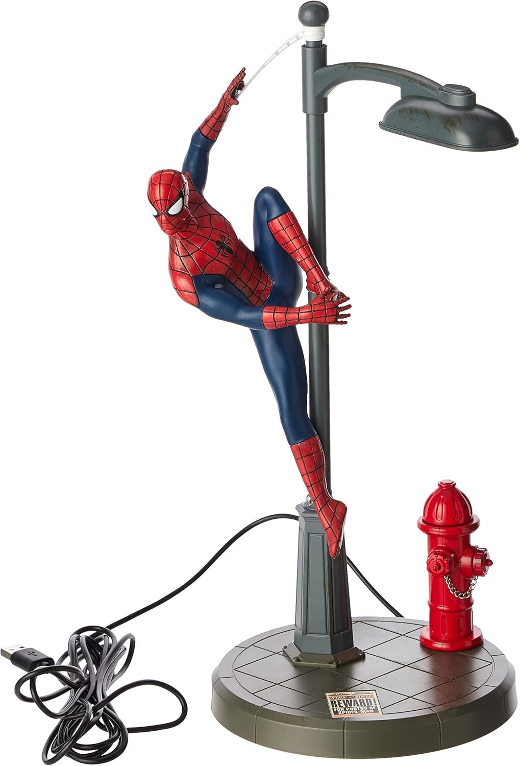 Spiderman Desk Lamp - Officially Licensed Disney Table Light, Marvel Streetlight Spider Man Spotlight, Gift for Multiverse Fans