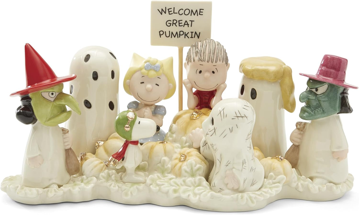 Great Pumpkin Halloween Accent Plates, Appetizer Plate Set for 4 | Porcelain, Hand Wash Recommended | Also Great as a Halloween Dessert Plate for Salad or Bread, Salad Plates