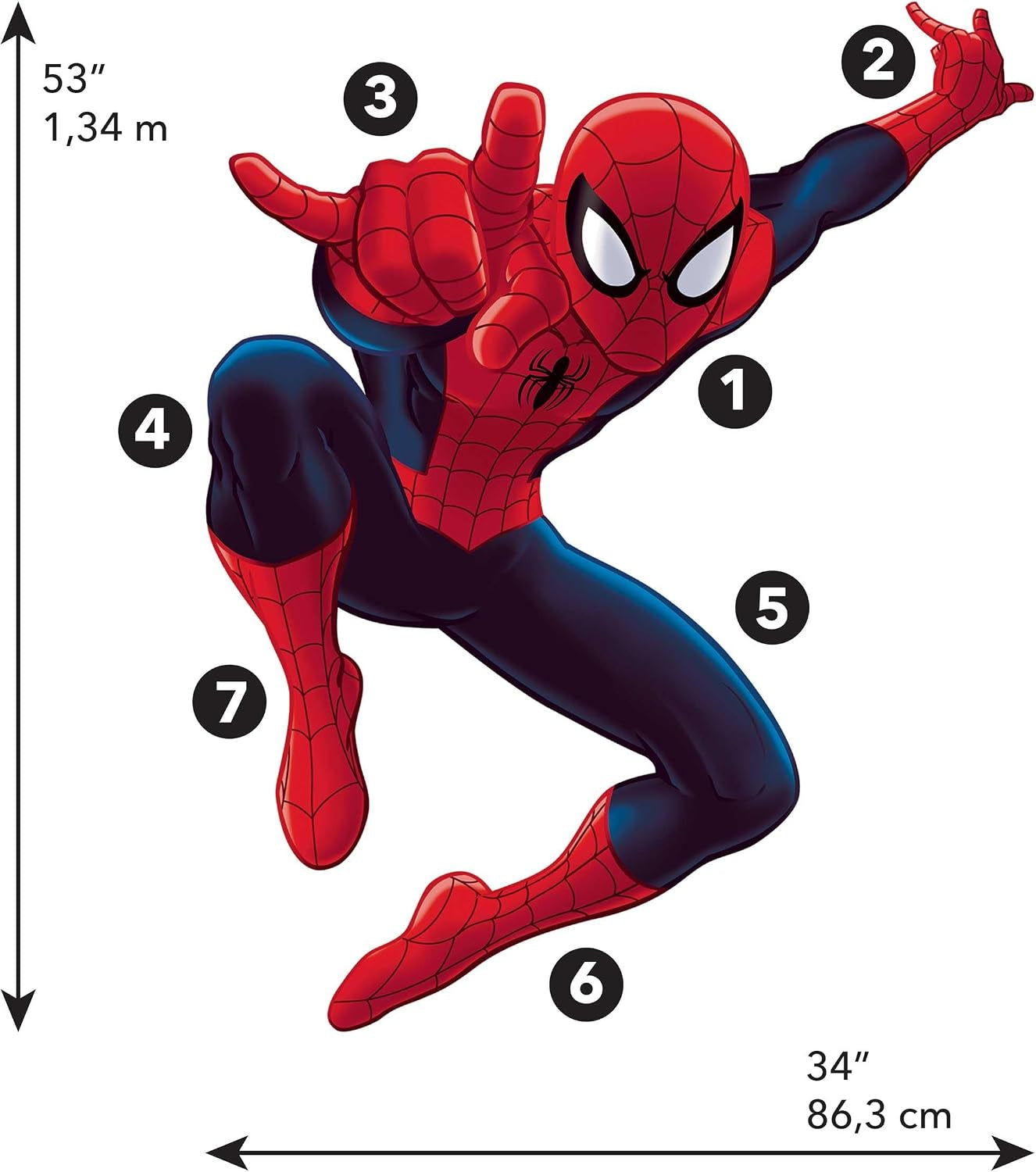 Marvel Ultimate Spider-Man Giant Peel and Stick Wall Decals by , RMK4831GM, Red, Blue, Yellow