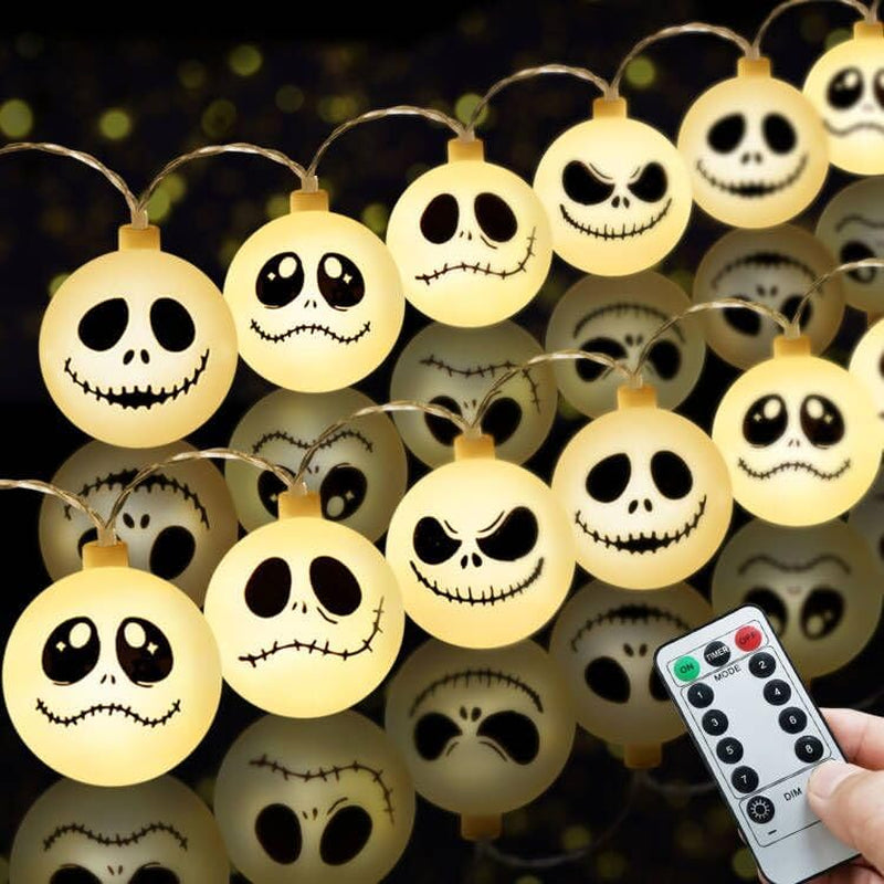 20 LED Battery Operated Halloween Lights for Nightmare Christmas Decorations, Battery Outdoor Lights for Indoor Outdoor Decorations Home, Bedroom, Patio, Balcony,Halloween Party (8 Modes)