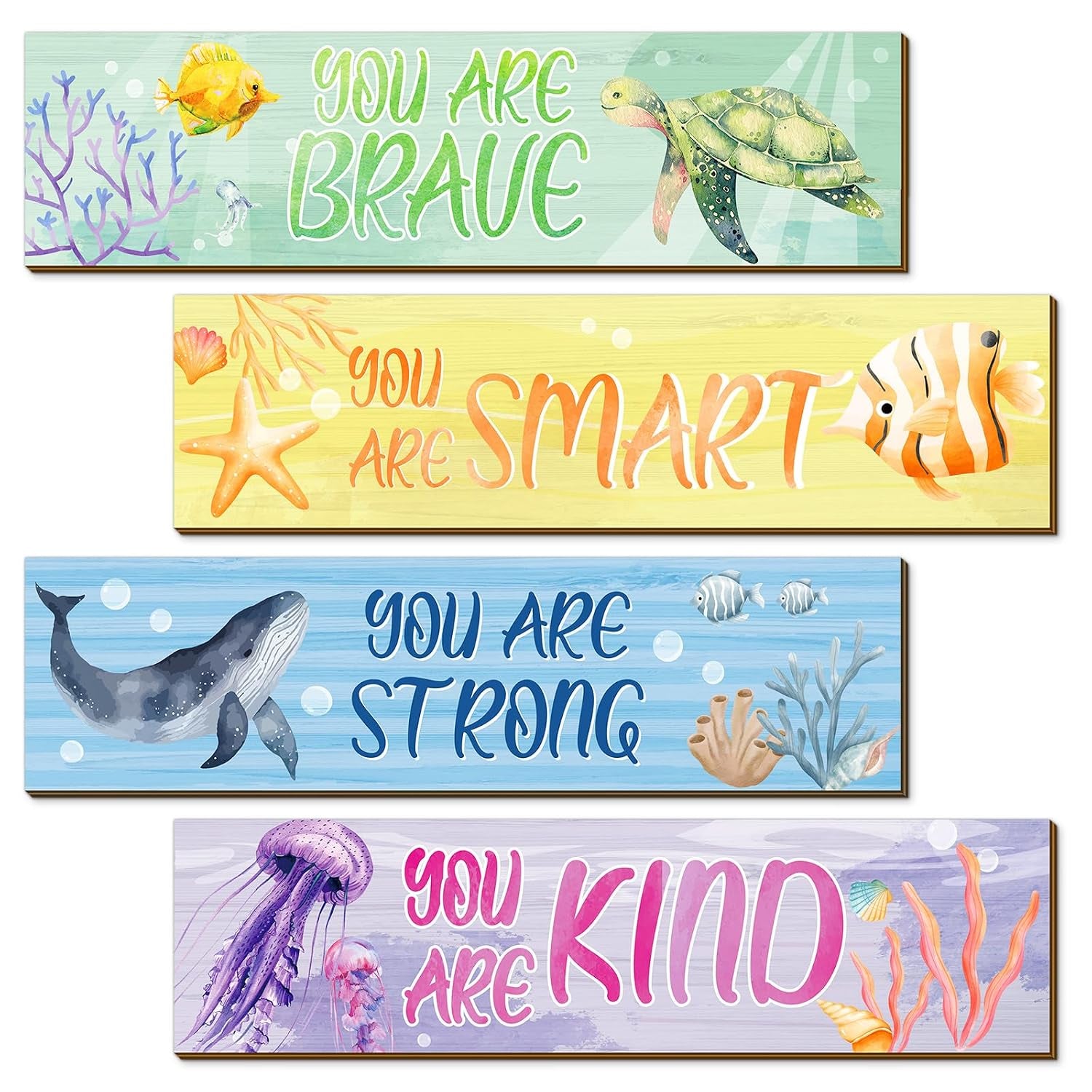 4 Pcs Spider Room Decor Bedroom Boys Wall Decor Inspirational Wall Decoration Wooden Art Prints for Boys Kids Children Home Indoor Decoration Toddler Room Sign Birthday Gifts
