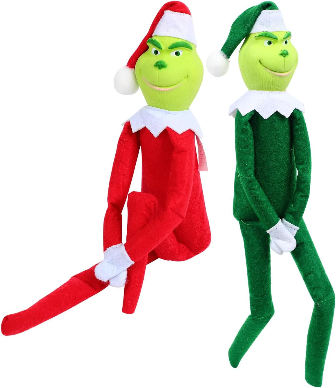 Christmas Elf Plush Doll - Red and Green Elves for Home Decoration, Xmas Ornaments Tabletop Home Office Decor, Fun Toys Gifts and Christmas Decorations (Green)