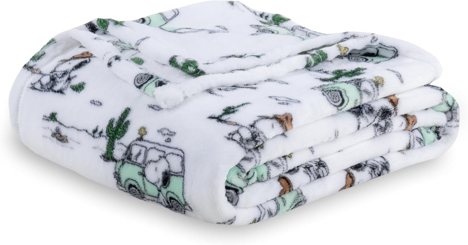 Peanuts® Velvetloft® Cute Character Snoopy Plush Throw Blanket,Snoopy and Woodstock Fall Birds & Leafs Orange,Throw 55 in X 70 in (Official Peanuts® Product)