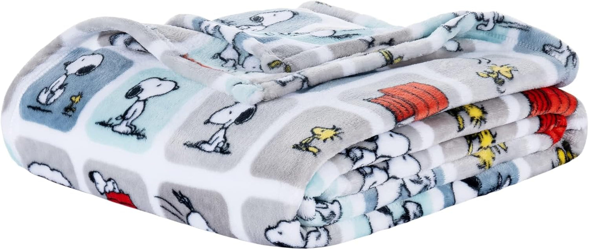 Peanuts® Velvetloft® Cute Character Snoopy Plush Throw Blanket,Snoopy and Woodstock Fall Birds & Leafs Orange,Throw 55 in X 70 in (Official Peanuts® Product)