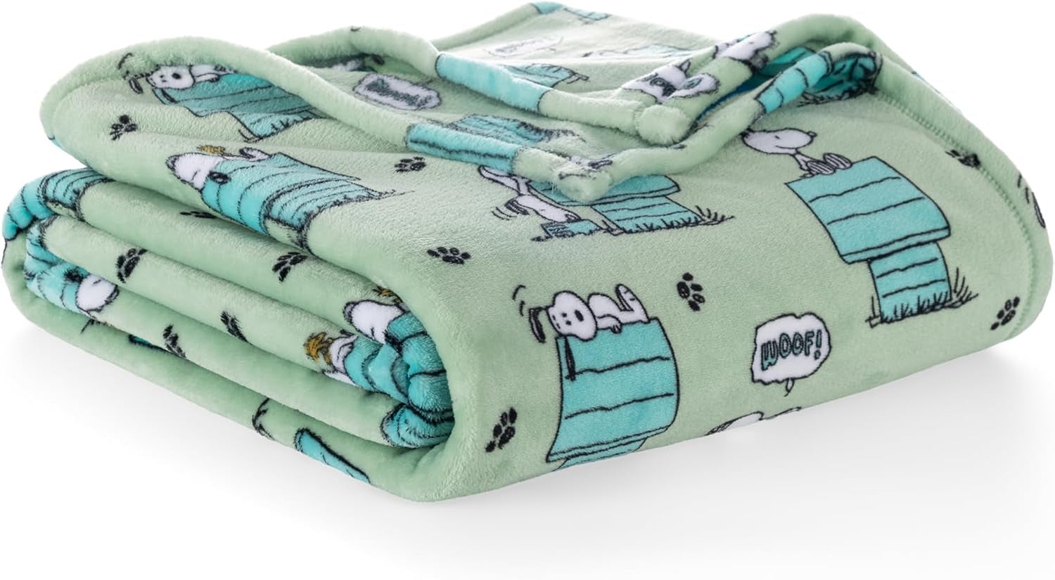 Peanuts® Velvetloft® Cute Character Snoopy Plush Throw Blanket,Snoopy and Woodstock Fall Birds & Leafs Orange,Throw 55 in X 70 in (Official Peanuts® Product)