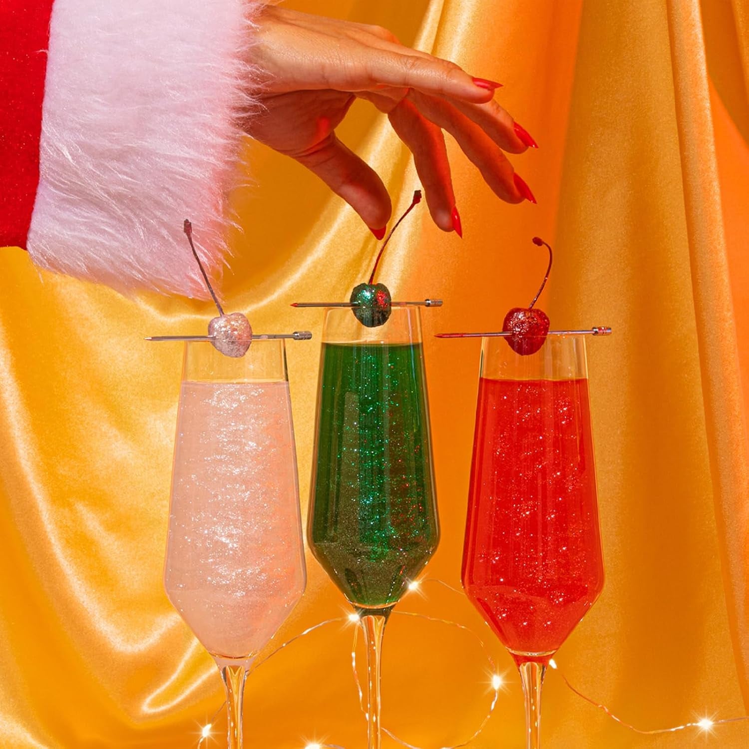 Madame Claus Edible Glitter Set 3 Jars 4Gm Each | Ruby Red, Diamond White & Emerald Green | for Drinks, Cocktails & Cake Decorating | Vegan, Gluten Free | Christmas Gift