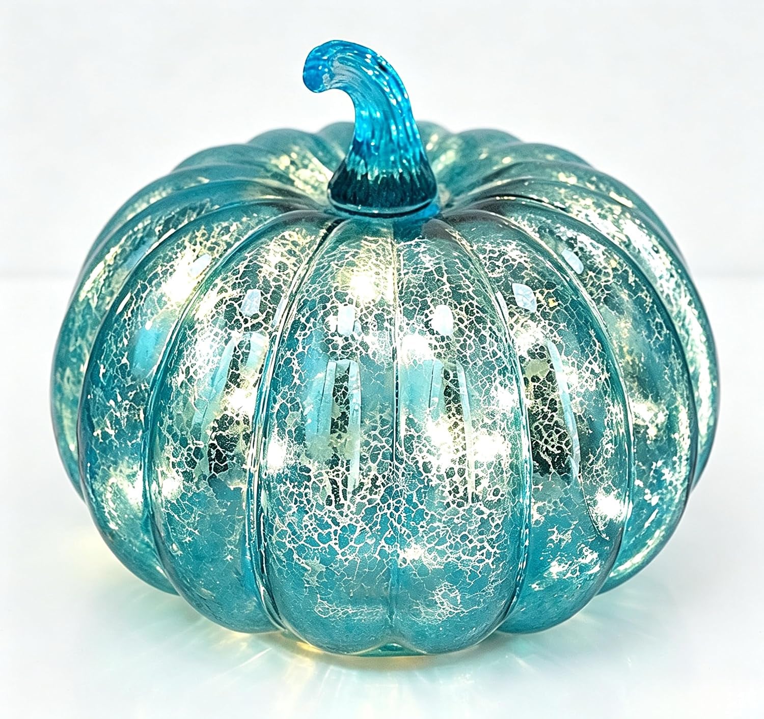 Mercury Glass Light up Pumpkin Light with Timer, with 10 Led Lights Inside,Battery Operated Led Pumpkin Light,Ideal for Halloween Fall Decoration, Thanksgiving Rustic Decor(Gold)