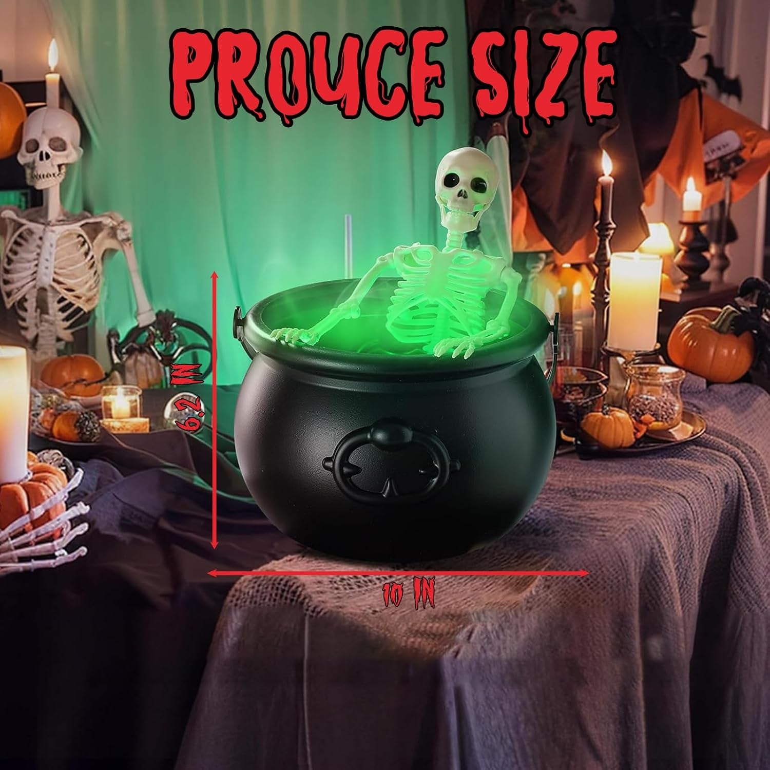 Halloween Decorations Indoor,Floating Bottle Cauldron,Halloween Cauldron with Floating Bottle,For Home Table, for Spooky Vintage Home Kitchen Table