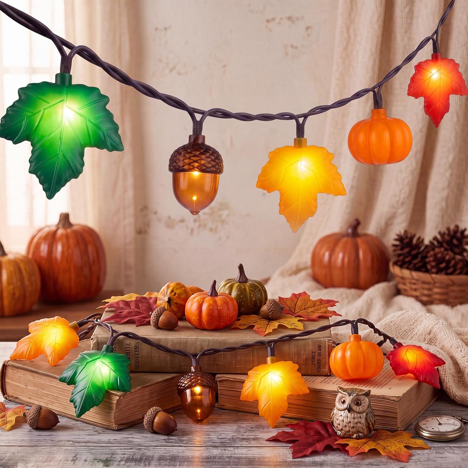8.5FT 10 LED Outdoor Halloween Skeleton String Lights Plug In, Waterproof | Connectable, Hanging Multicolor Halloween Skull Lights UL Listed for Indoor Backyard, Patio, Porch, Party Decor, Black Wire