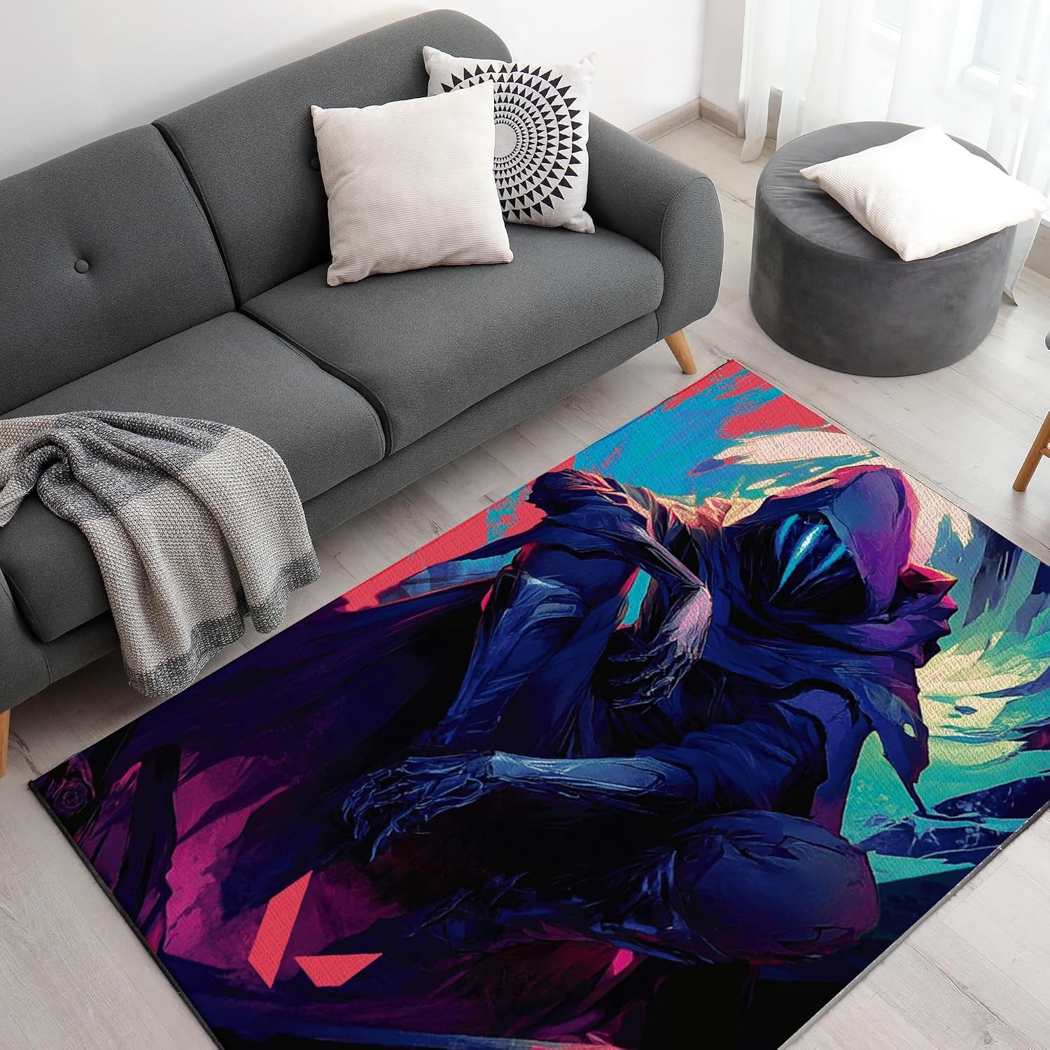 Custom Rugs for Gamer Room (62X40Inch)| Playroom Carpets Inspired by Games & Anime Decor for Gamers | Gamer Room Decor for Kids Teen Anti-Slip Gaming Mats