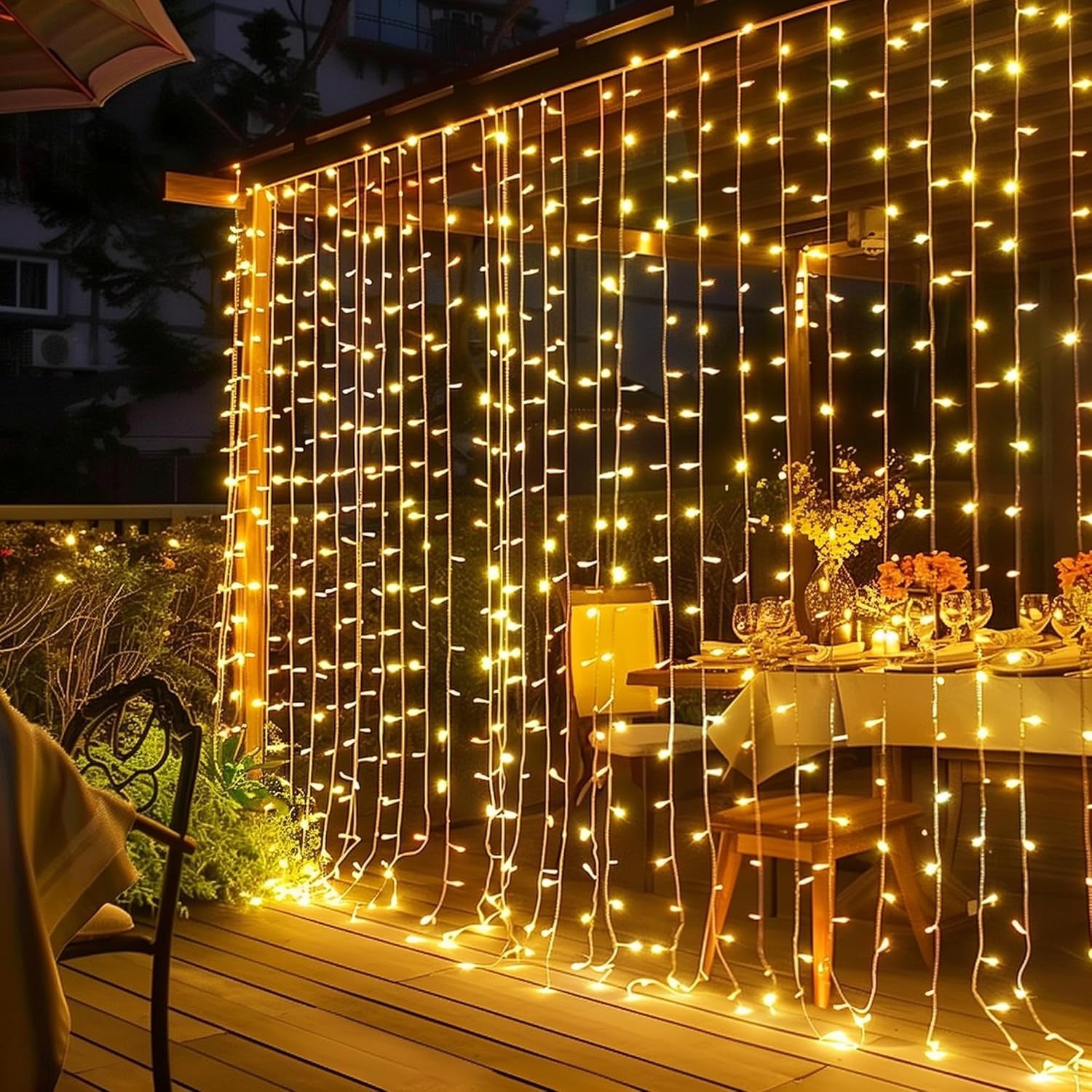 Smart Curtain Lights, 400LED 6.6FT X 6.6FT Color Changing Halloween Christmas Lights with Remote & APP, Dynamic DIY Fairy String Lights for Indoor Outdoor Bedroom Decorations