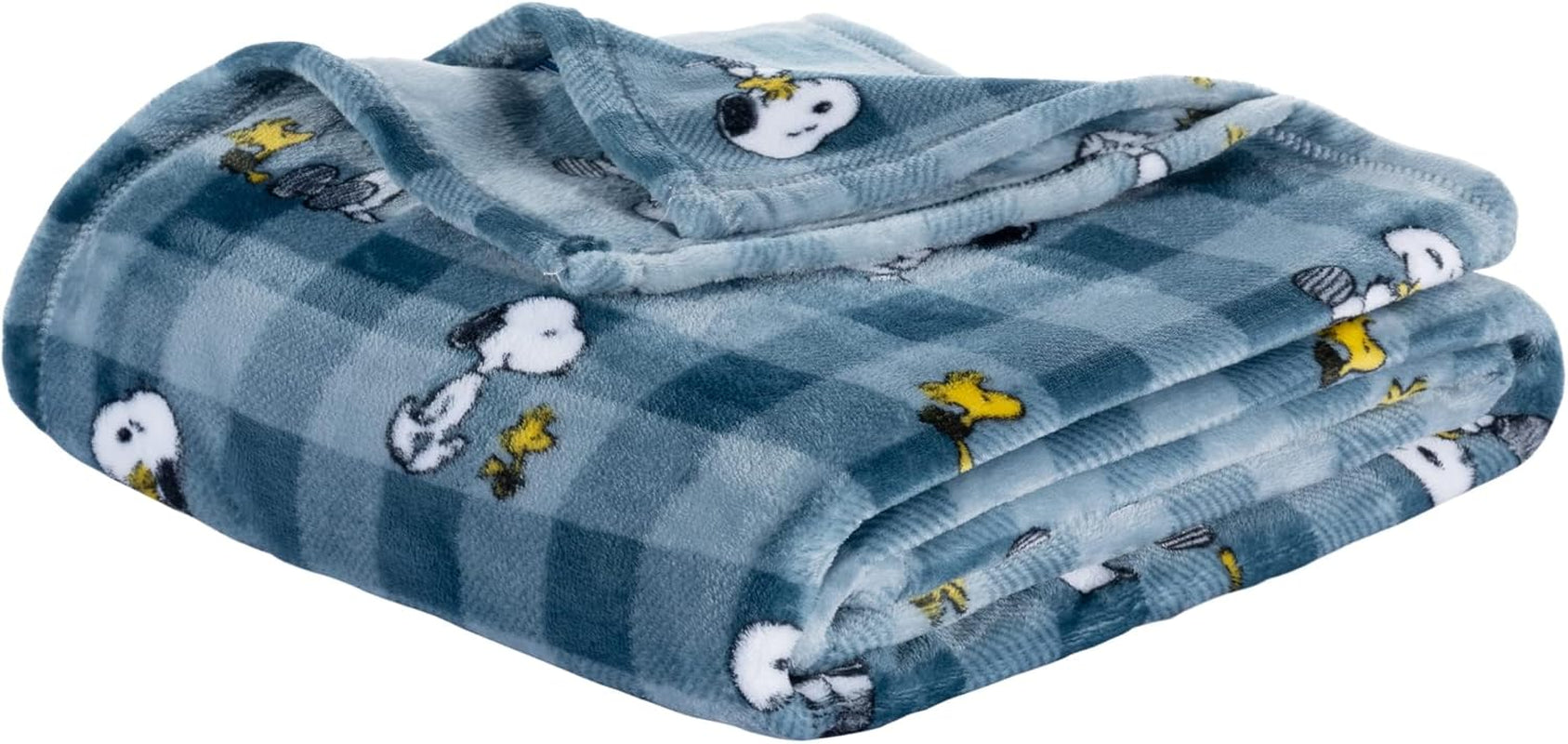 Peanuts® Velvetloft® Cute Character Snoopy Plush Throw Blanket,Snoopy and Woodstock Fall Birds & Leafs Orange,Throw 55 in X 70 in (Official Peanuts® Product)