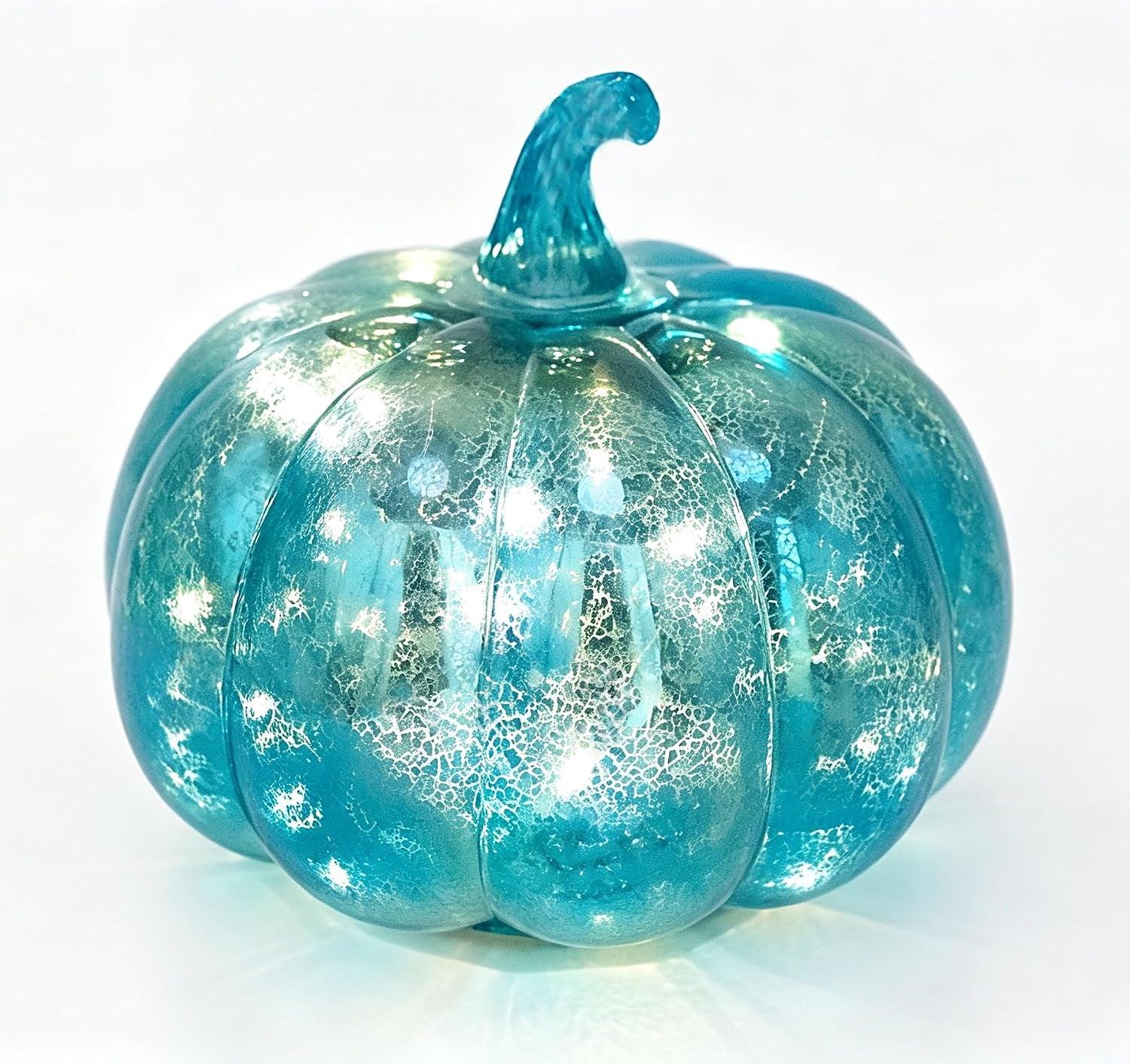 Mercury Glass Light up Pumpkin Light with Timer, with 10 Led Lights Inside,Battery Operated Led Pumpkin Light,Ideal for Halloween Fall Decoration, Thanksgiving Rustic Decor(Gold)