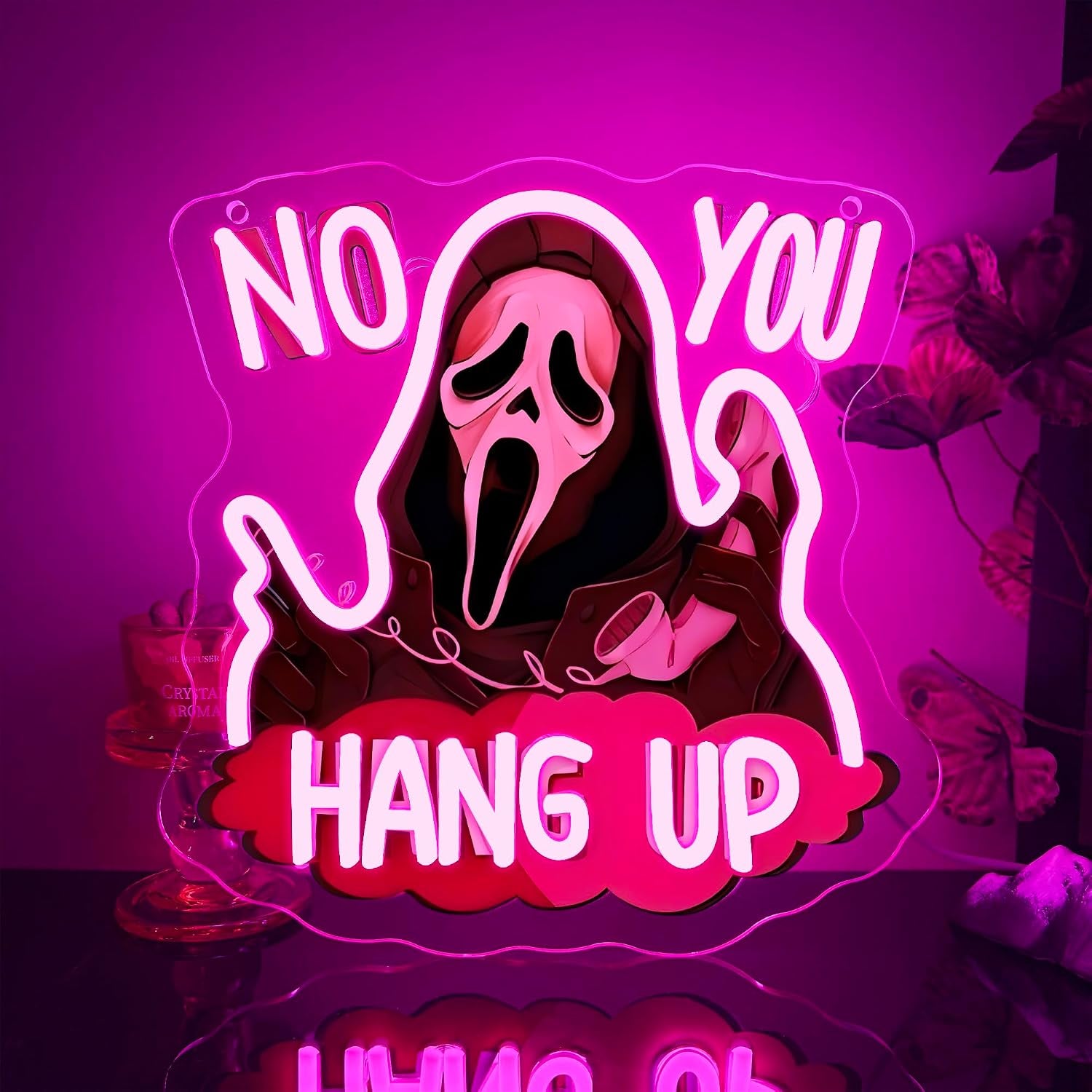 Welcome Foolish Mortals Neon Sign, Halloween Neon Light Spooky Gothic Haunted Mansion LED Coffin Decor USB Powered, for Horror Movie Party Haunted House Man Cave Home Room Themed Bars(16.1 * 9.4 In)