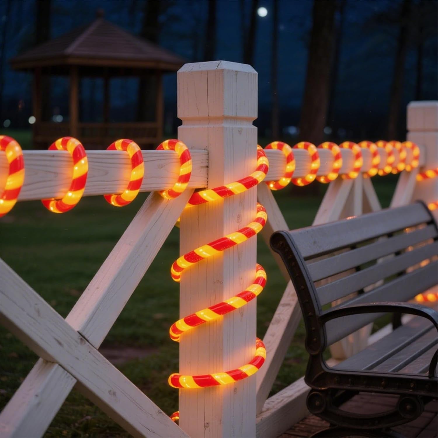 360 LED Christmas Candy Cane Rope Lights, 40FT Waterproof Xmas Tree Light, Connectable Tube Light Plug in for Indoor Outdoor Garden Yard Holiday Wedding Festival Party Decoration